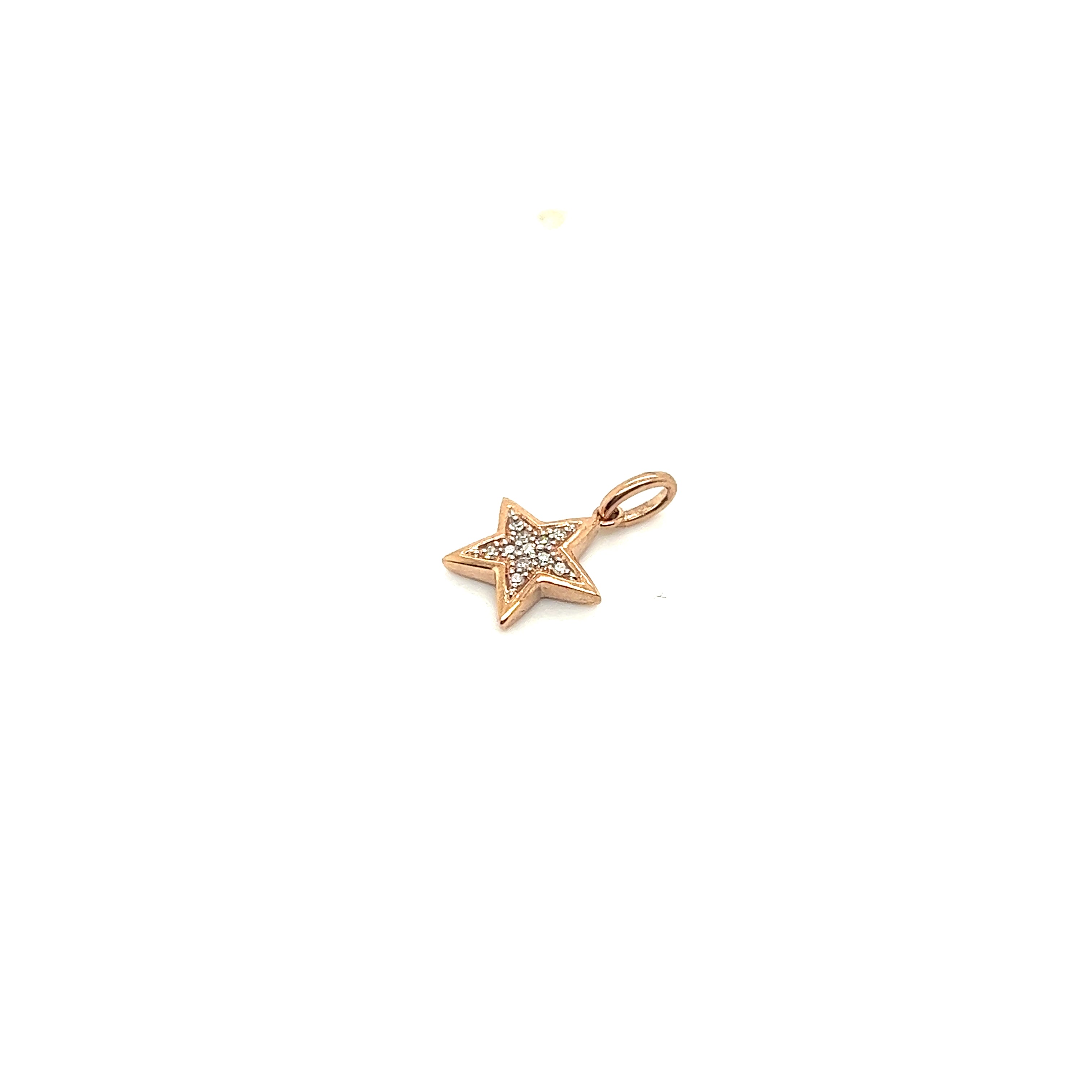 10ct rose gold diamond star pendant.