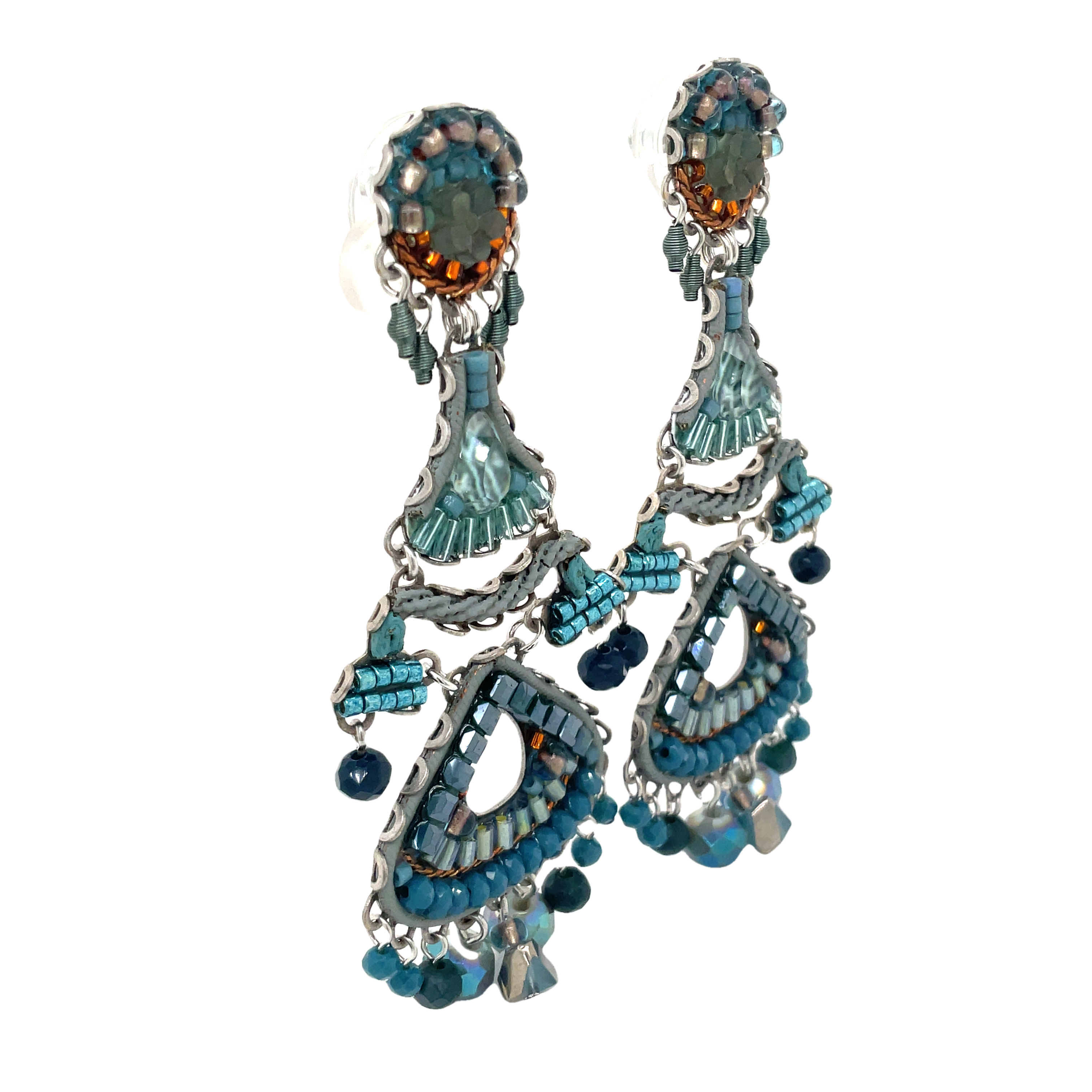 Handcrafted Fabric and Bead Earrings