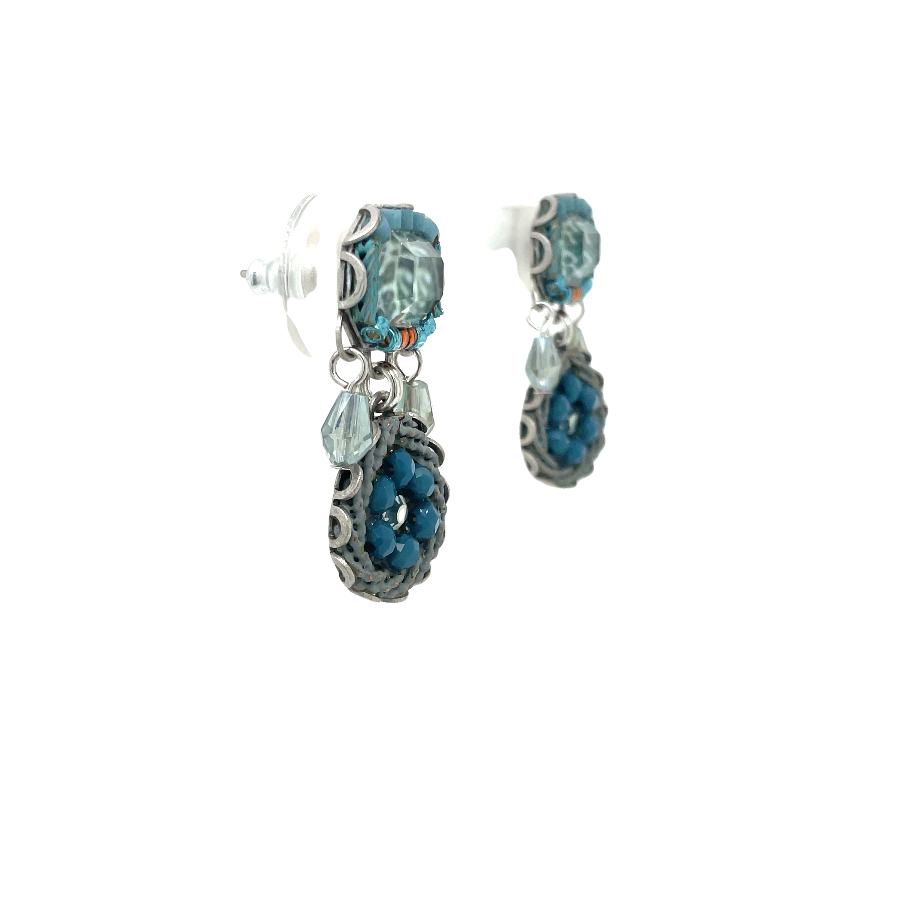 Handcrafted Fabric and Bead Earrings