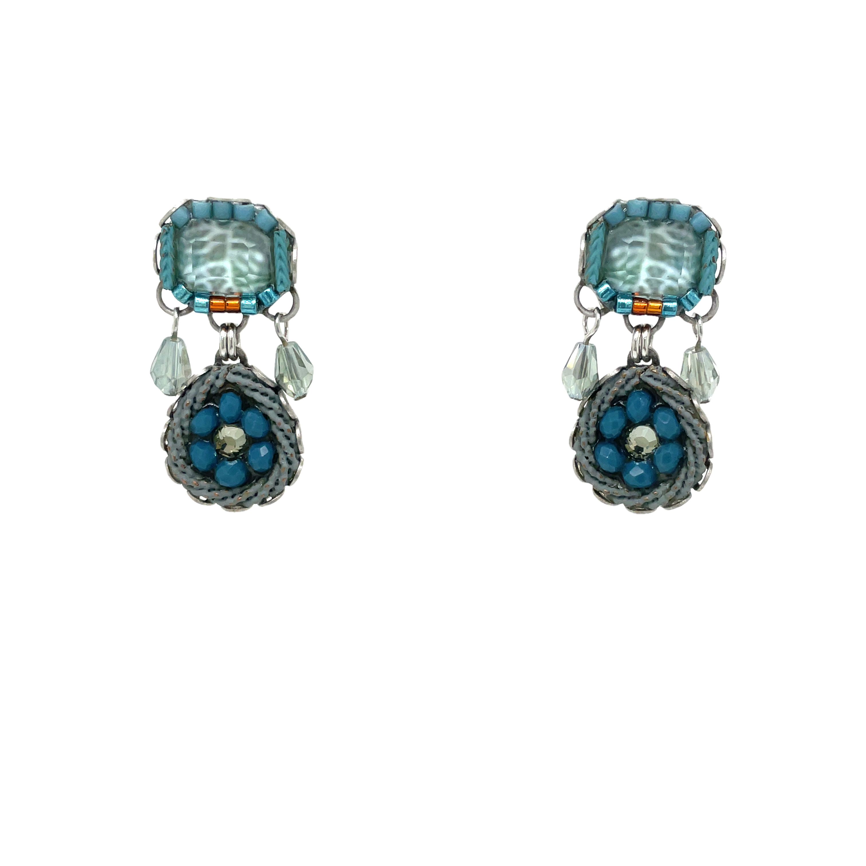 Handcrafted Fabric and Bead Earrings