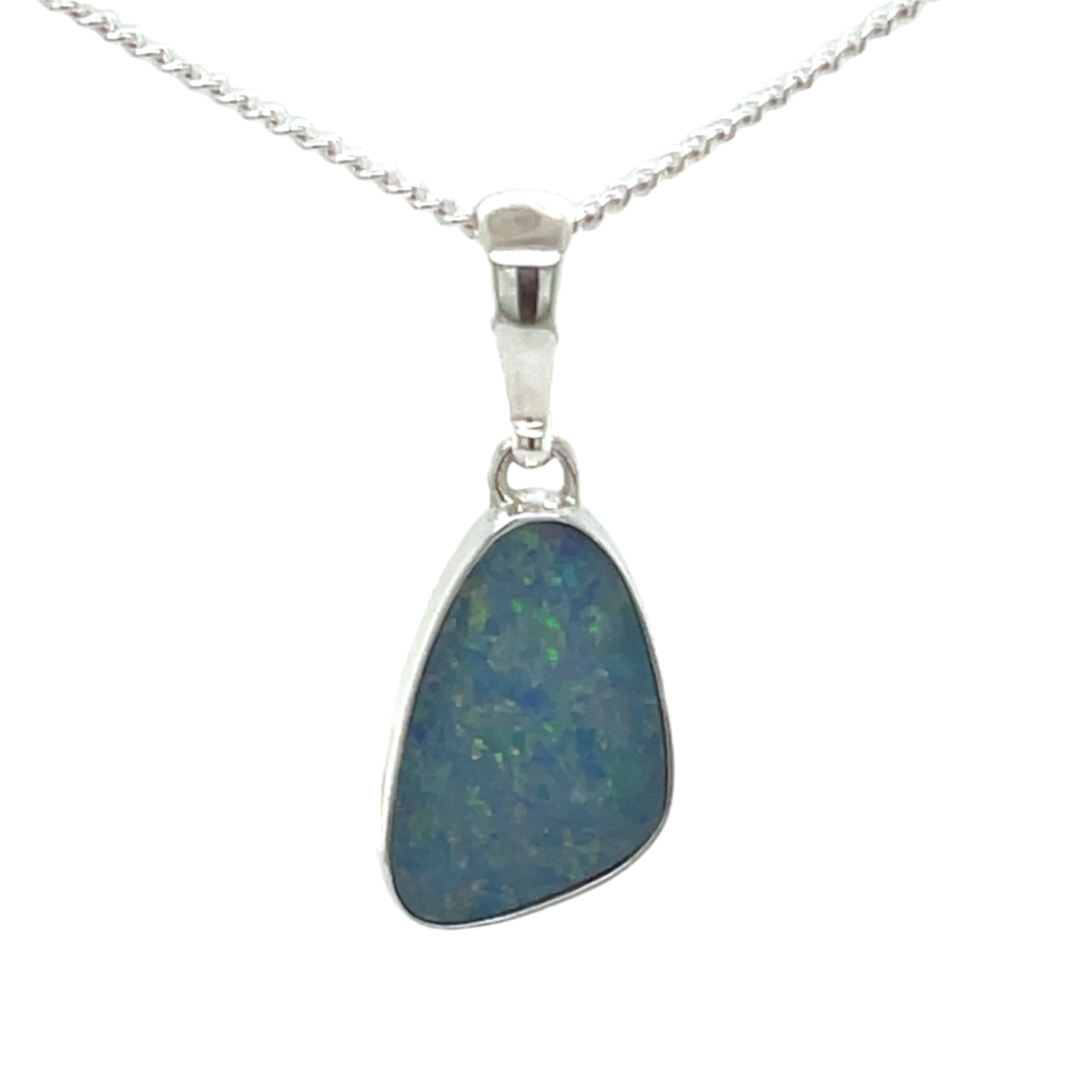 Sterling Silver Australian Freeform Opal Pendant