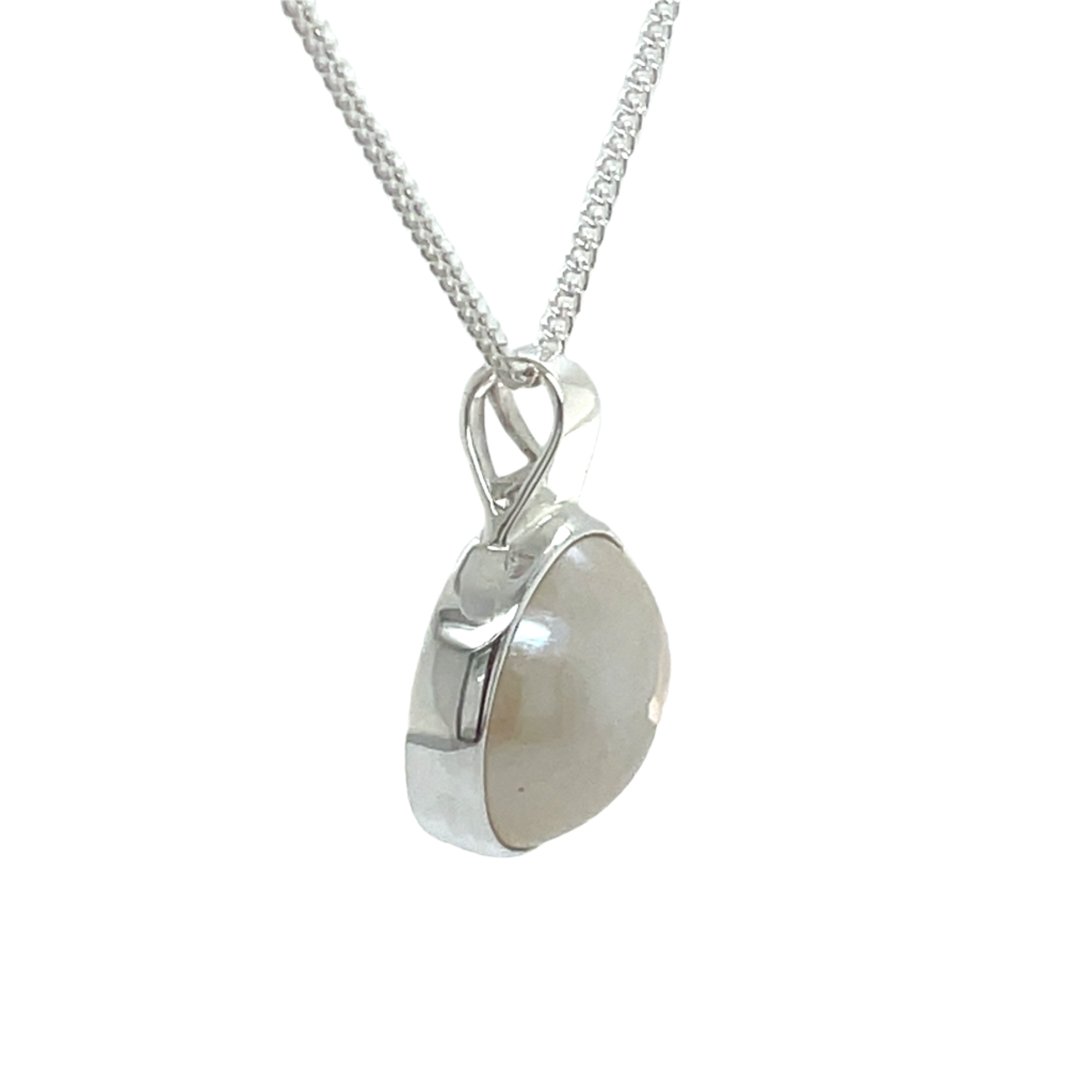 Sterling Silver Mabe Pearl Slider Pendant