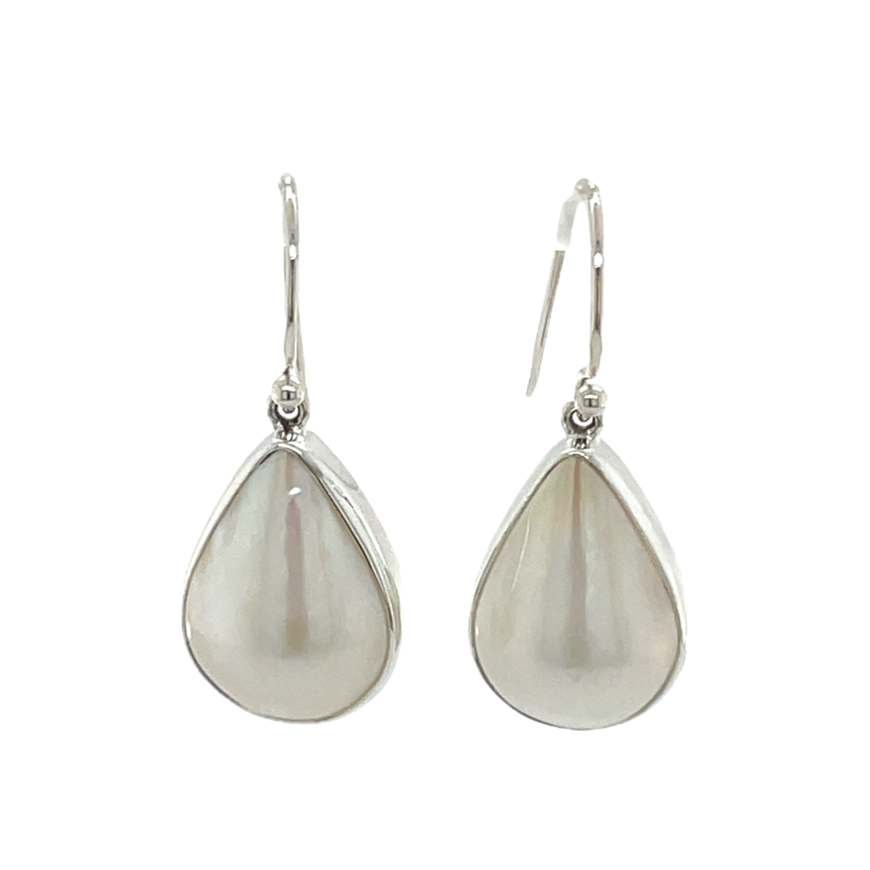Sterling Silver Pear Shape Mabe Pearl Drop Earrings