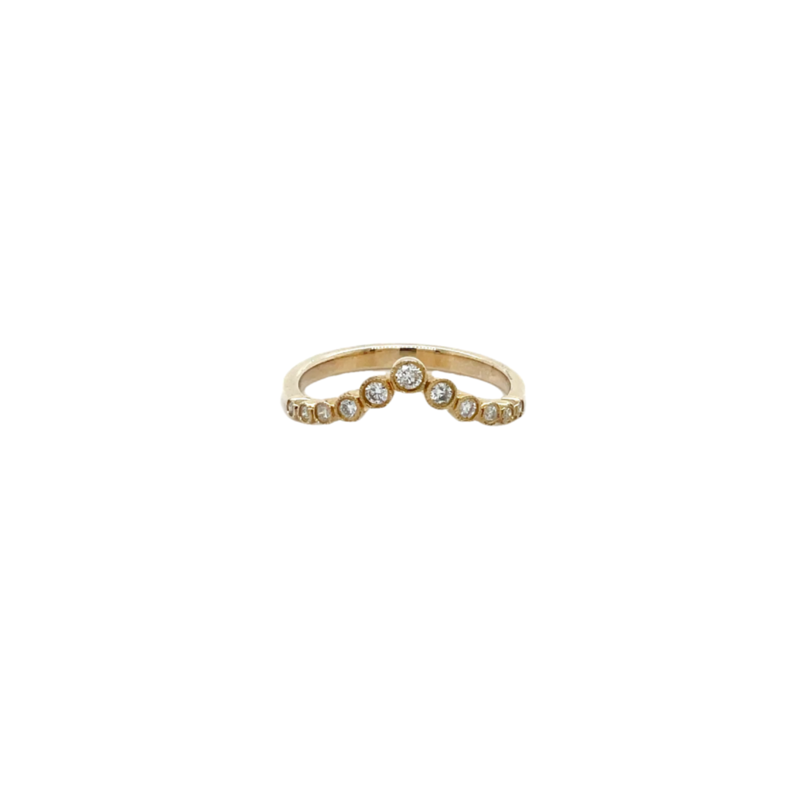 9ct Yellow Gold V Shape Diamond Wedder