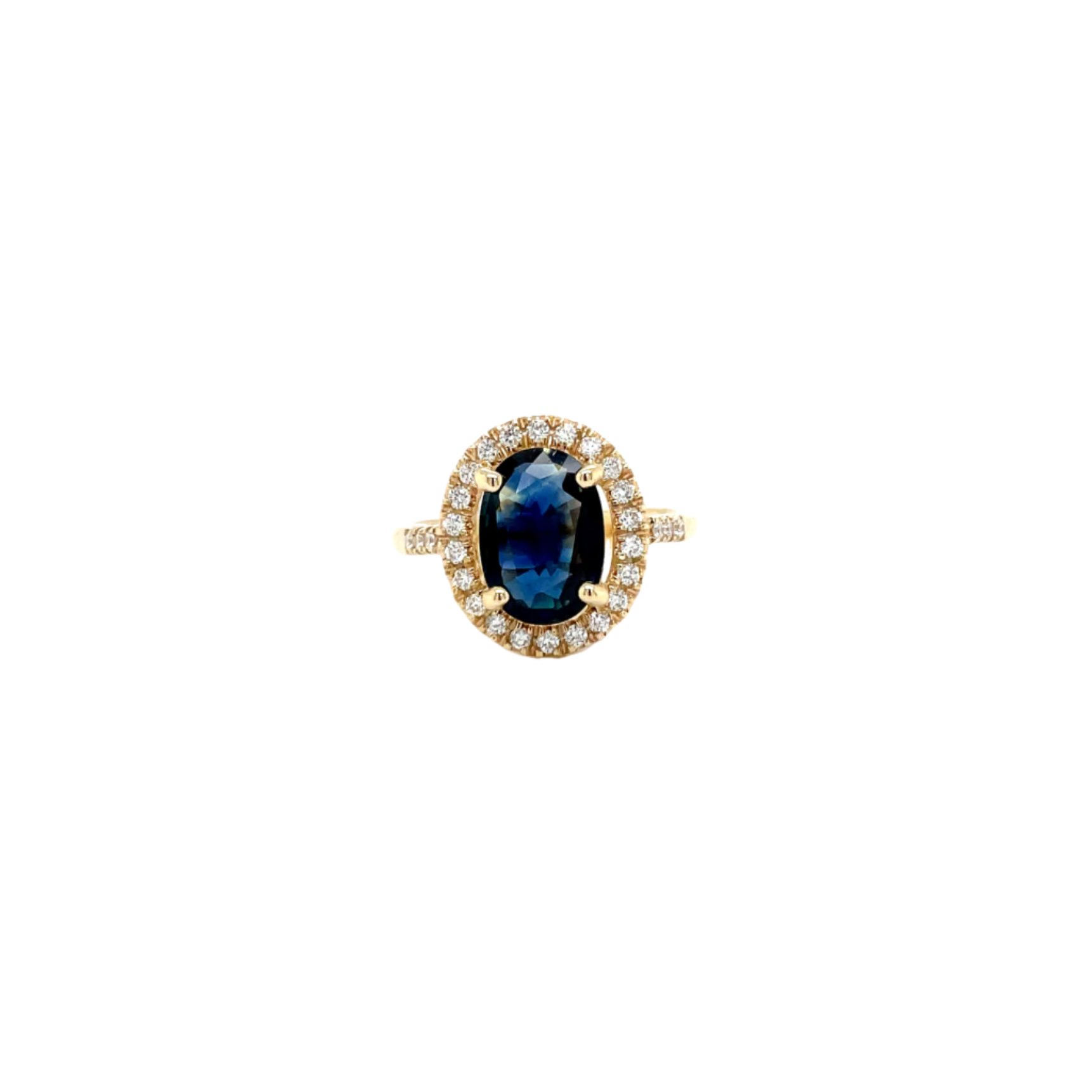 9ct Yellow Gold Sapphire and Diamond Dress Ring