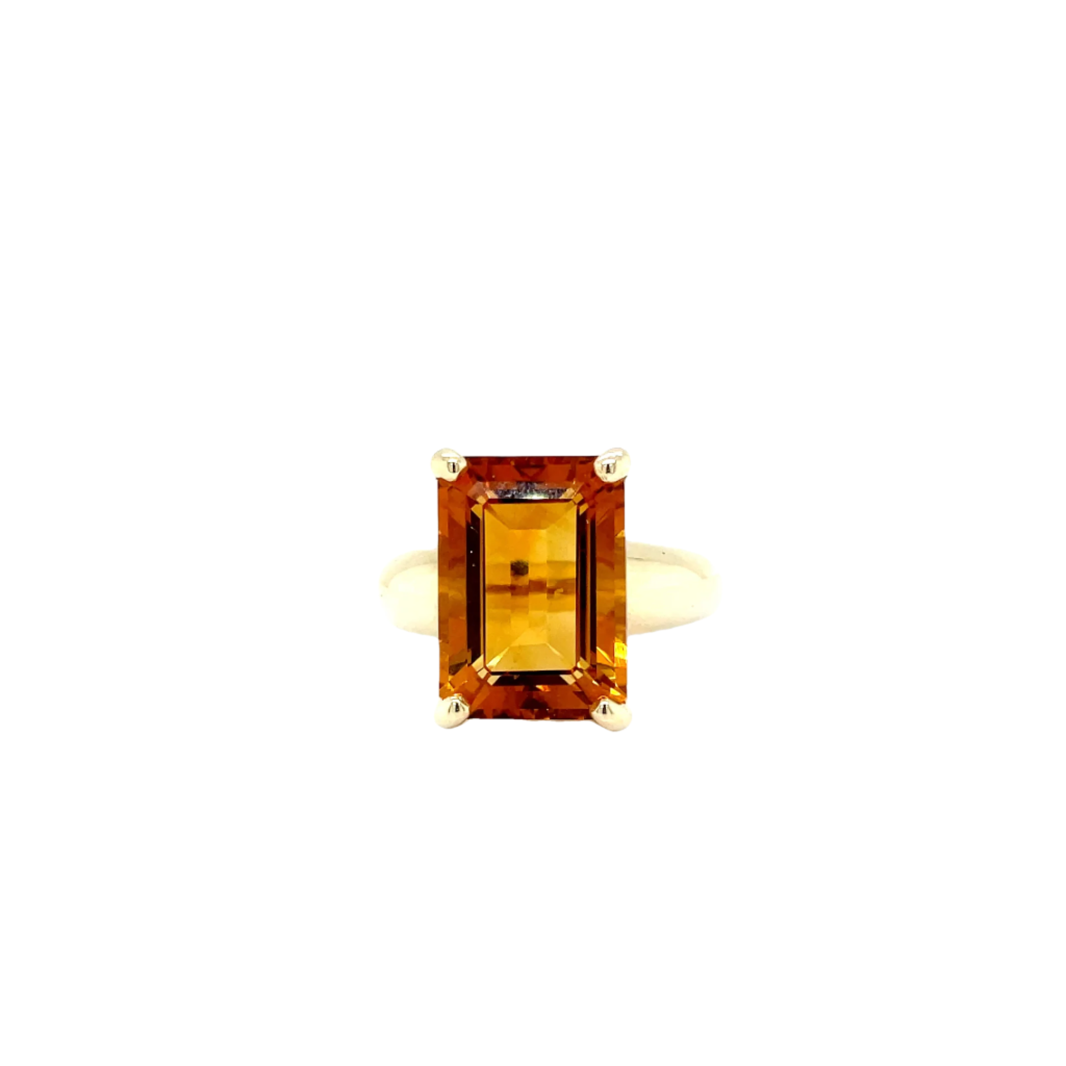 9ct Yellow Gold Emerald Cut Citrine Ring