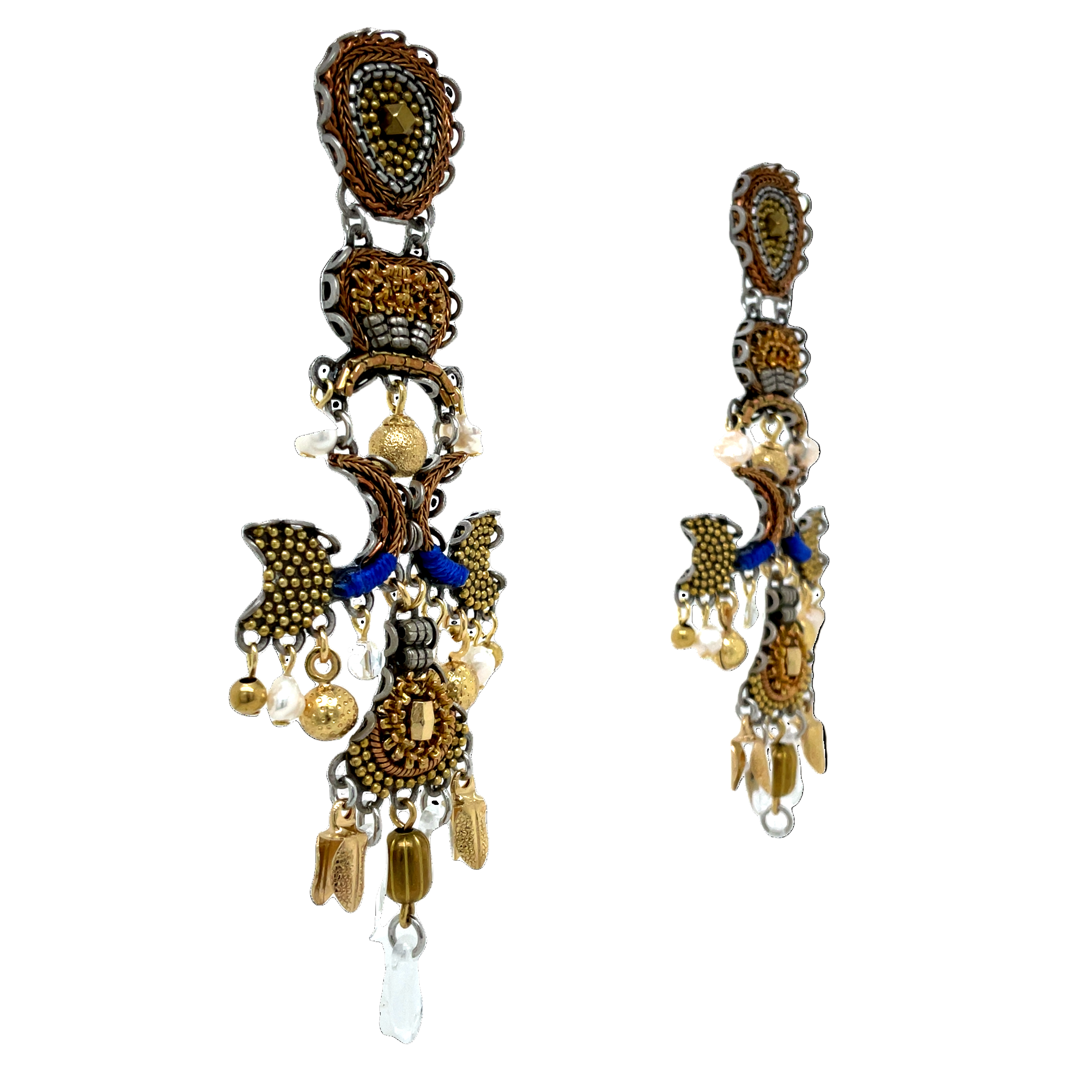 Handcrafted Fabric and Bead Earrings