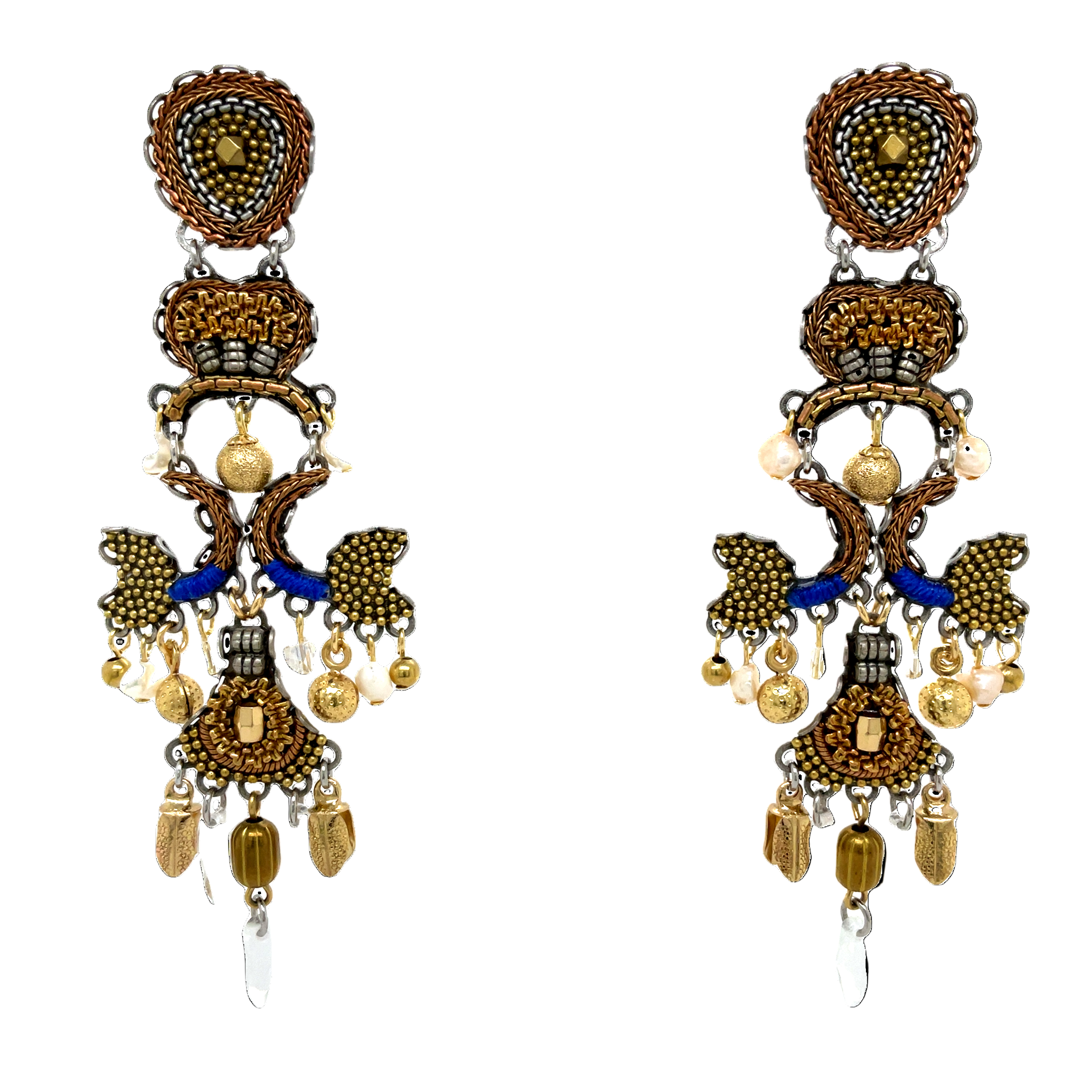 Handcrafted Fabric and Bead Earrings