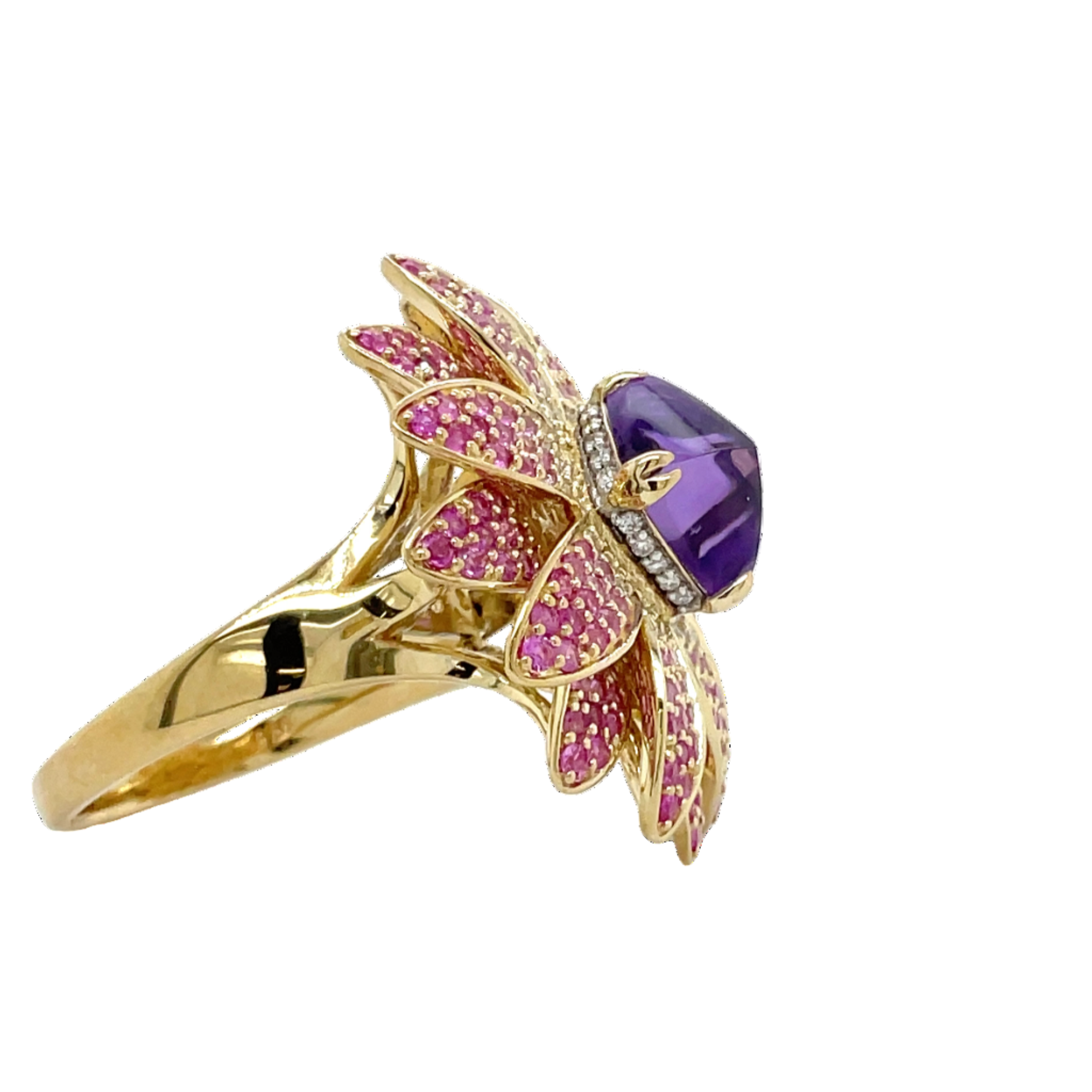 9ct Yellow Gold Flower Cocktail Ring
