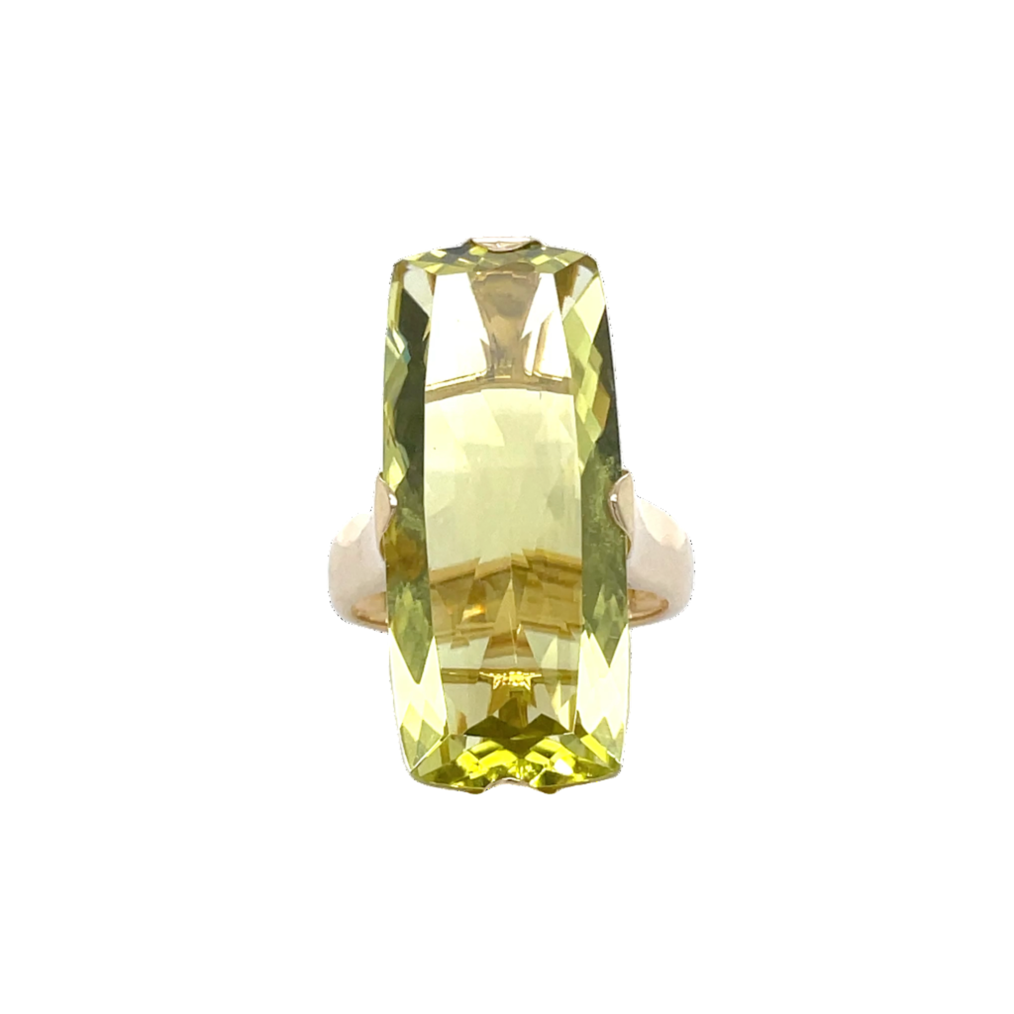 9ct Yellow Gold Lemon Quartz and Diamond Ring
