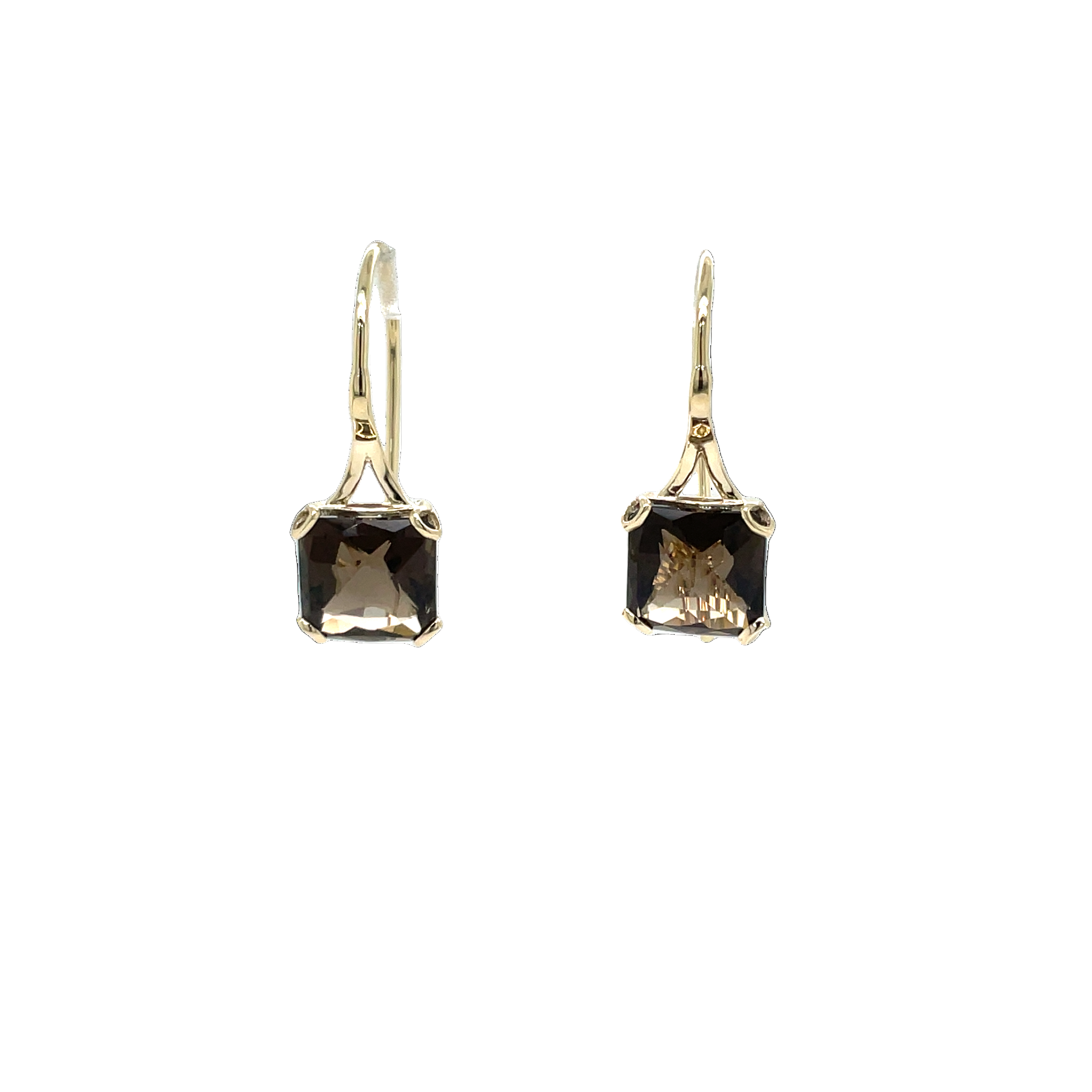 9ct Yellow Gold Smokey Quartz Earrings