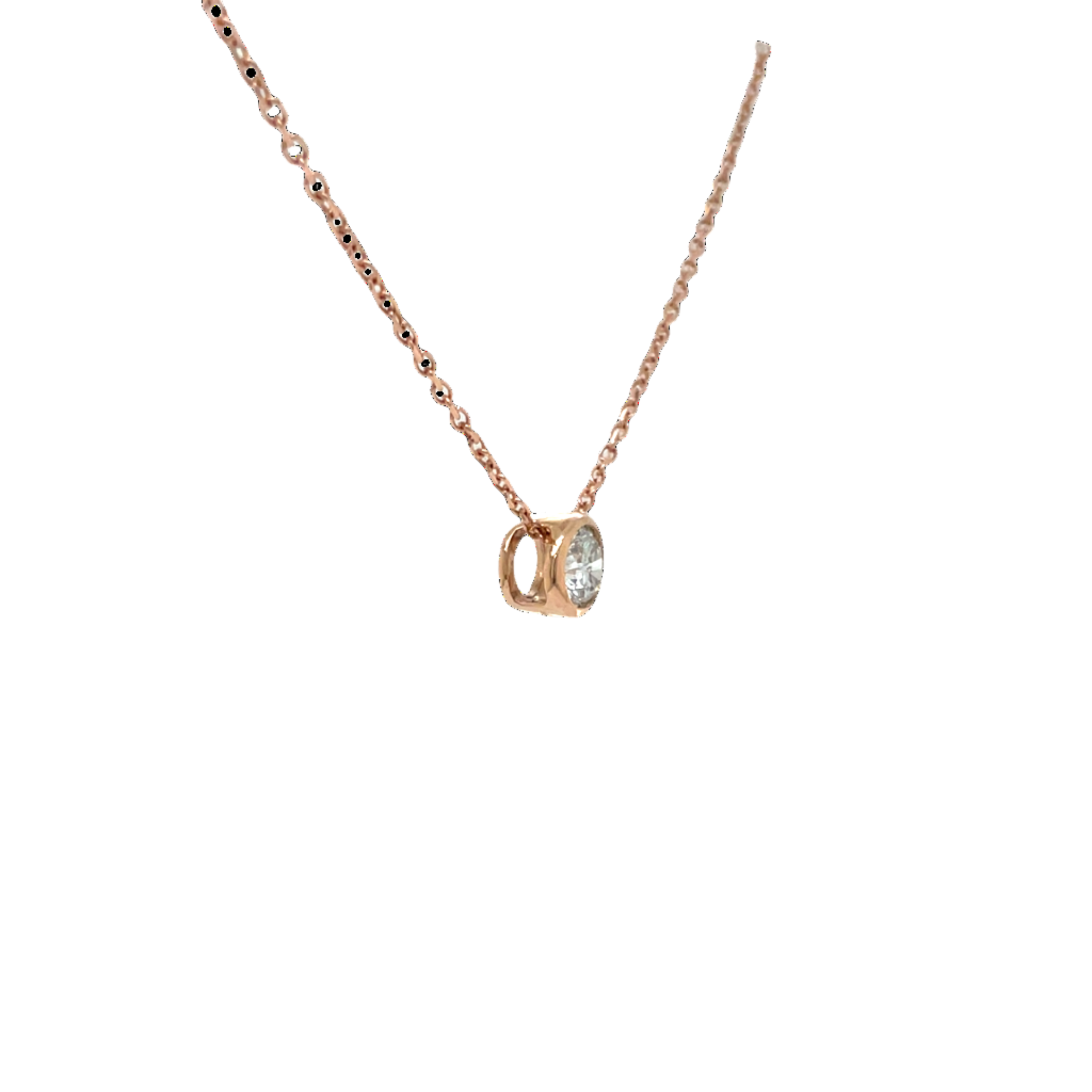 9ct Rose Gold Natural Diamond Slider Necklace