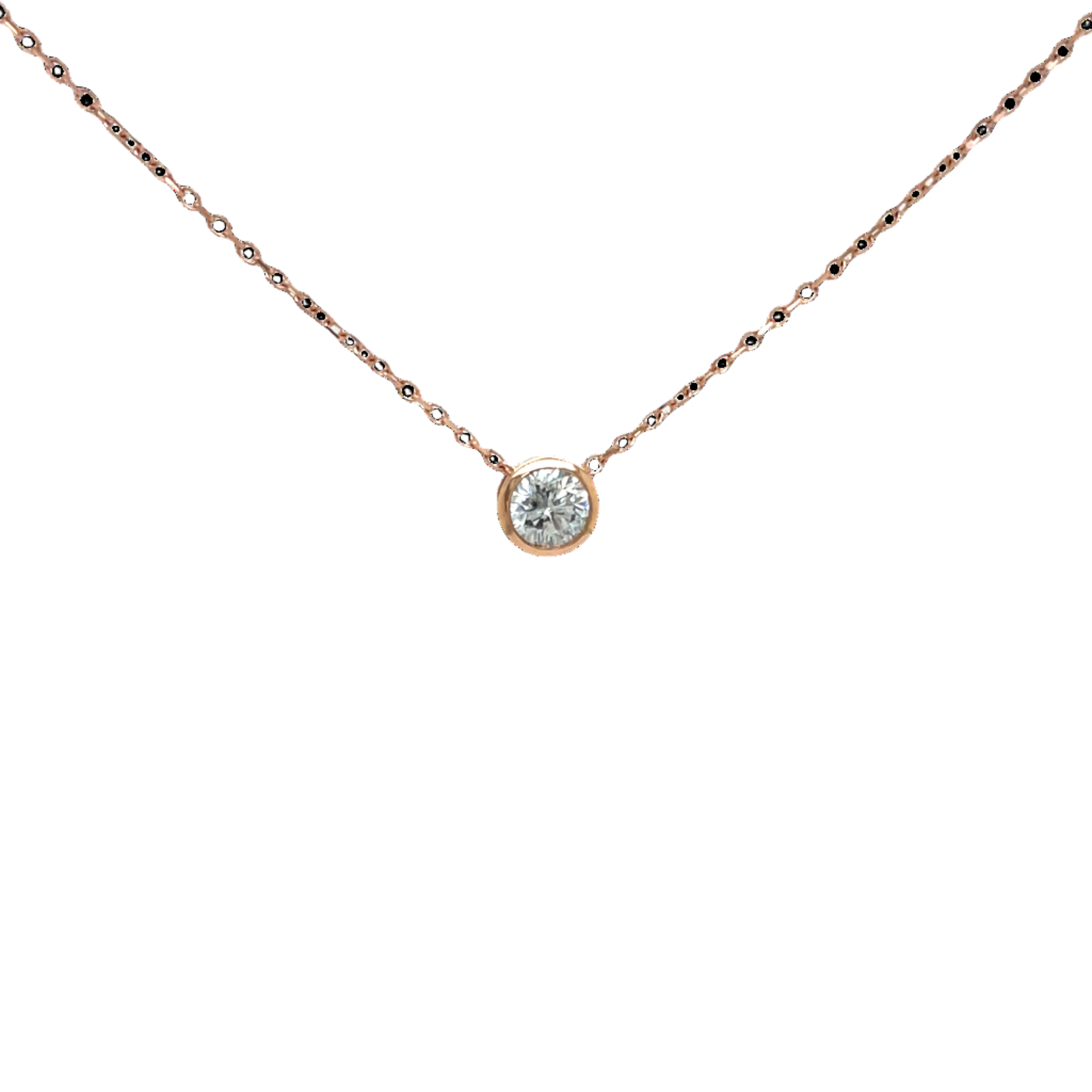 9ct Rose Gold Natural Diamond Slider Necklace