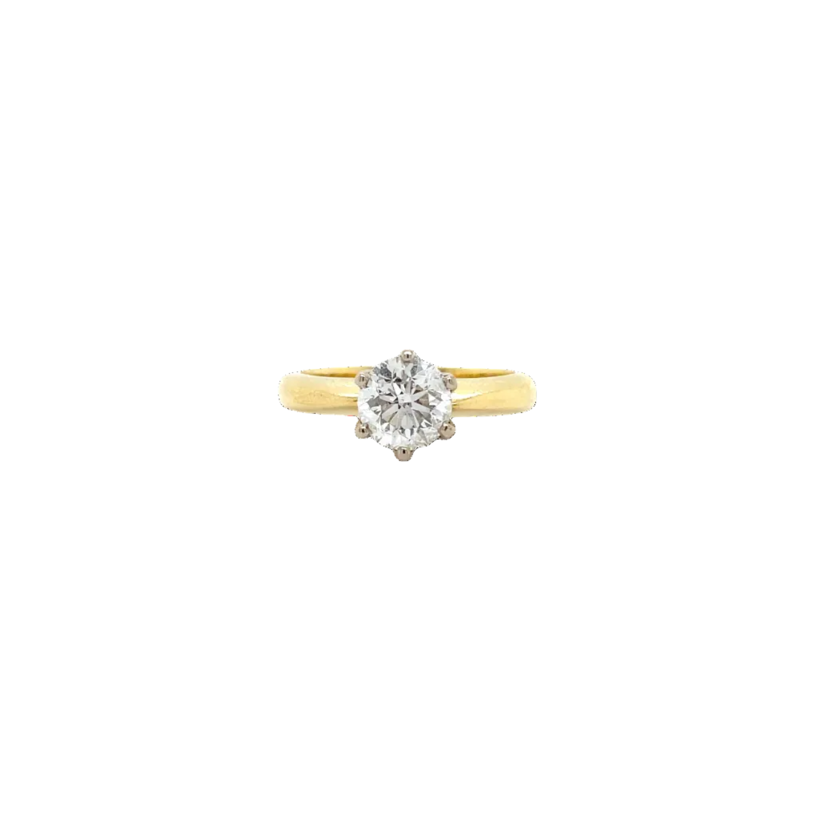 18ct Yellow and White Gold Solitaire Diamond Ring