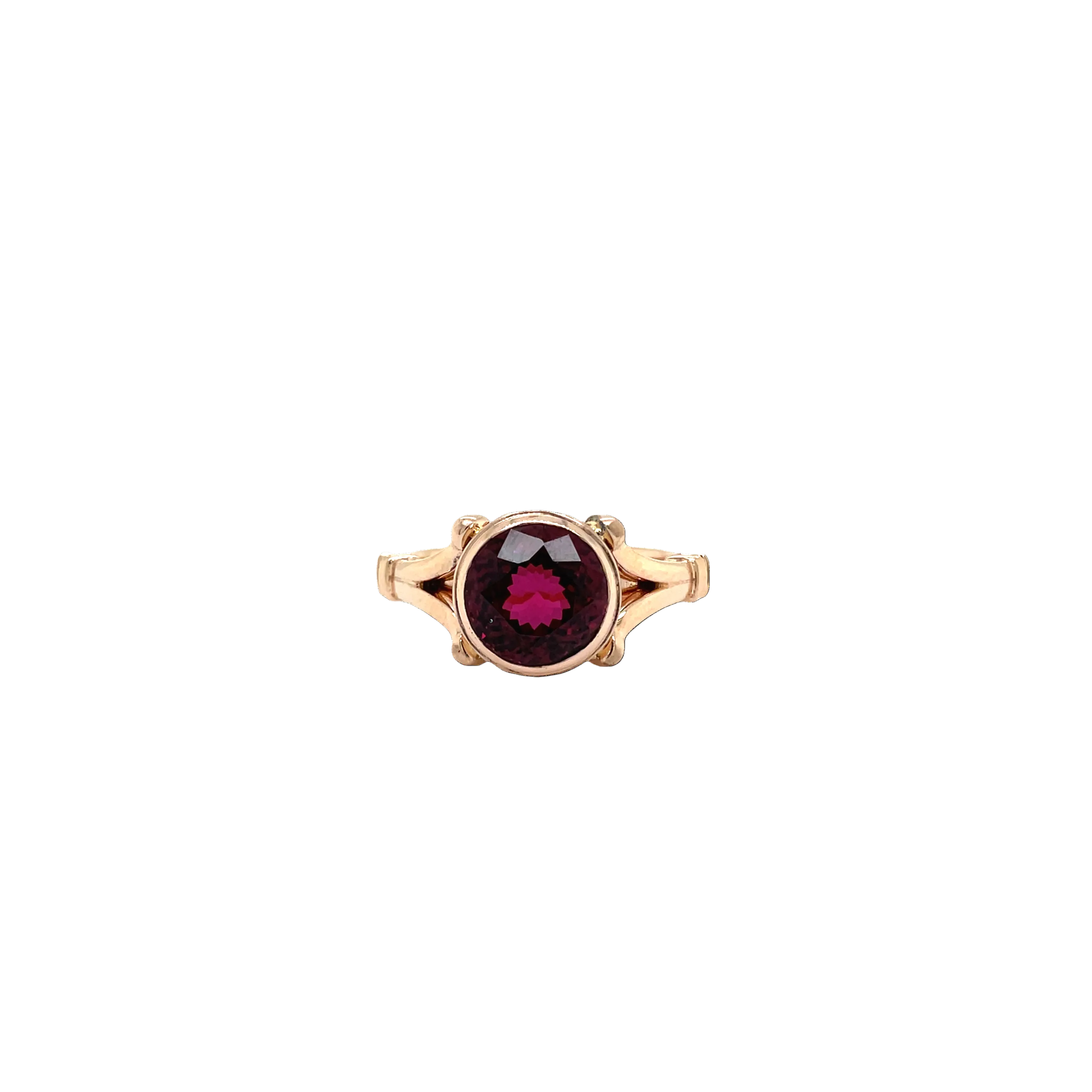 14ct Rose Gold Art Deco Rhodolite Garnet Dress Ring