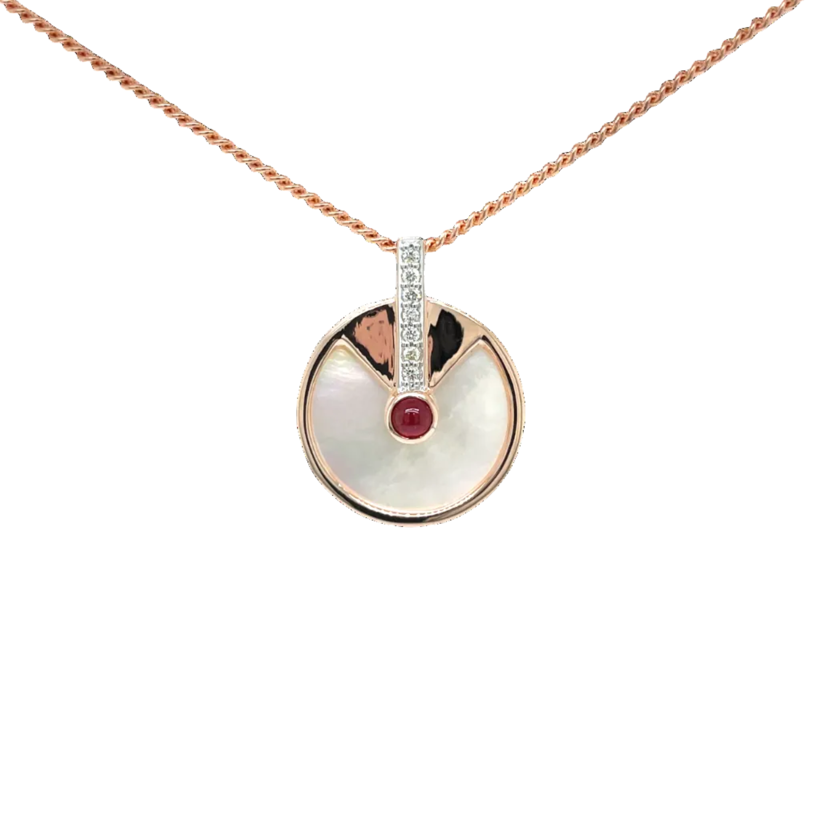 9ct Rose Gold Multi-Stoned Pendant
