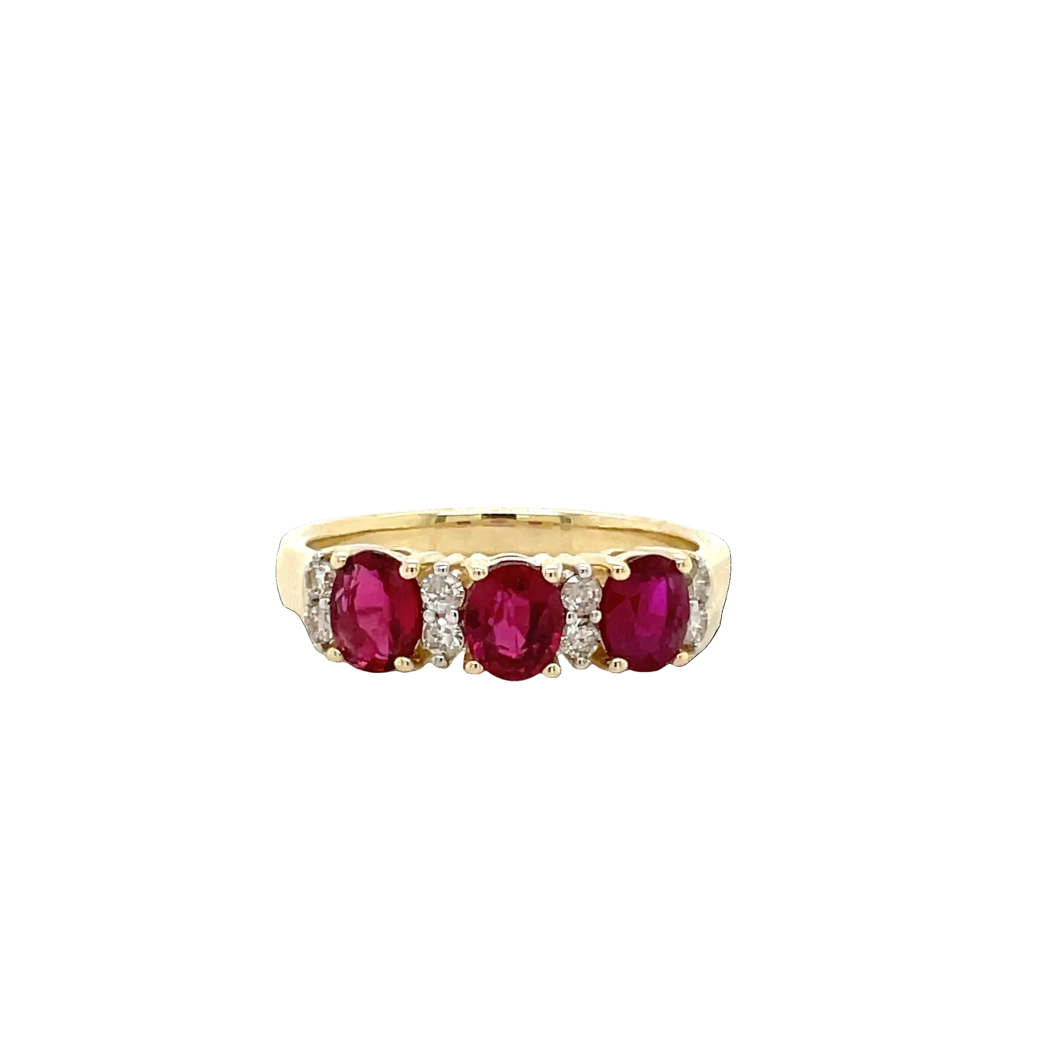 9ct Yellow Gold Natural Ruby and Diamond Dress Ring