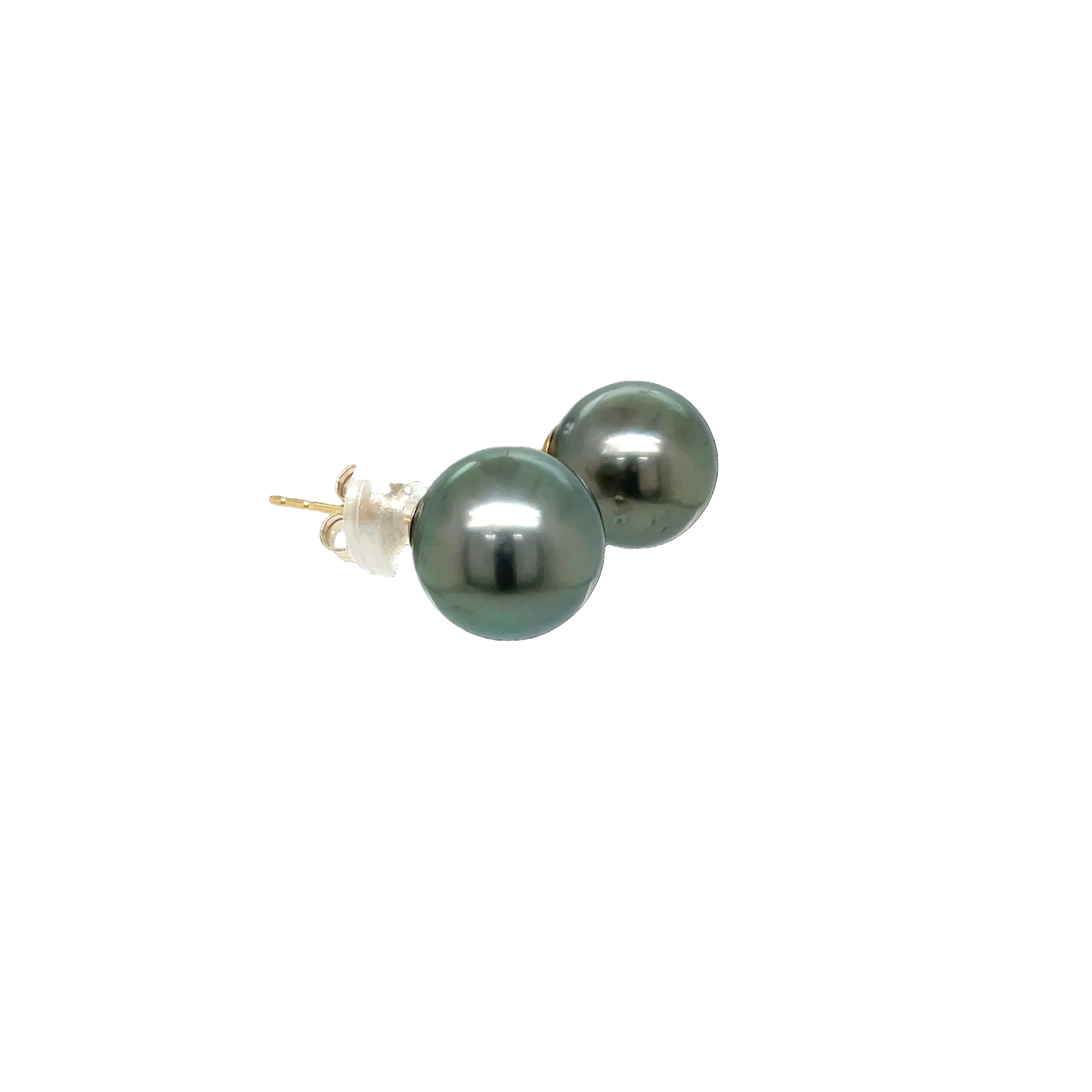 9ct Yellow Gold Tahitian Pearl Stud Earrings