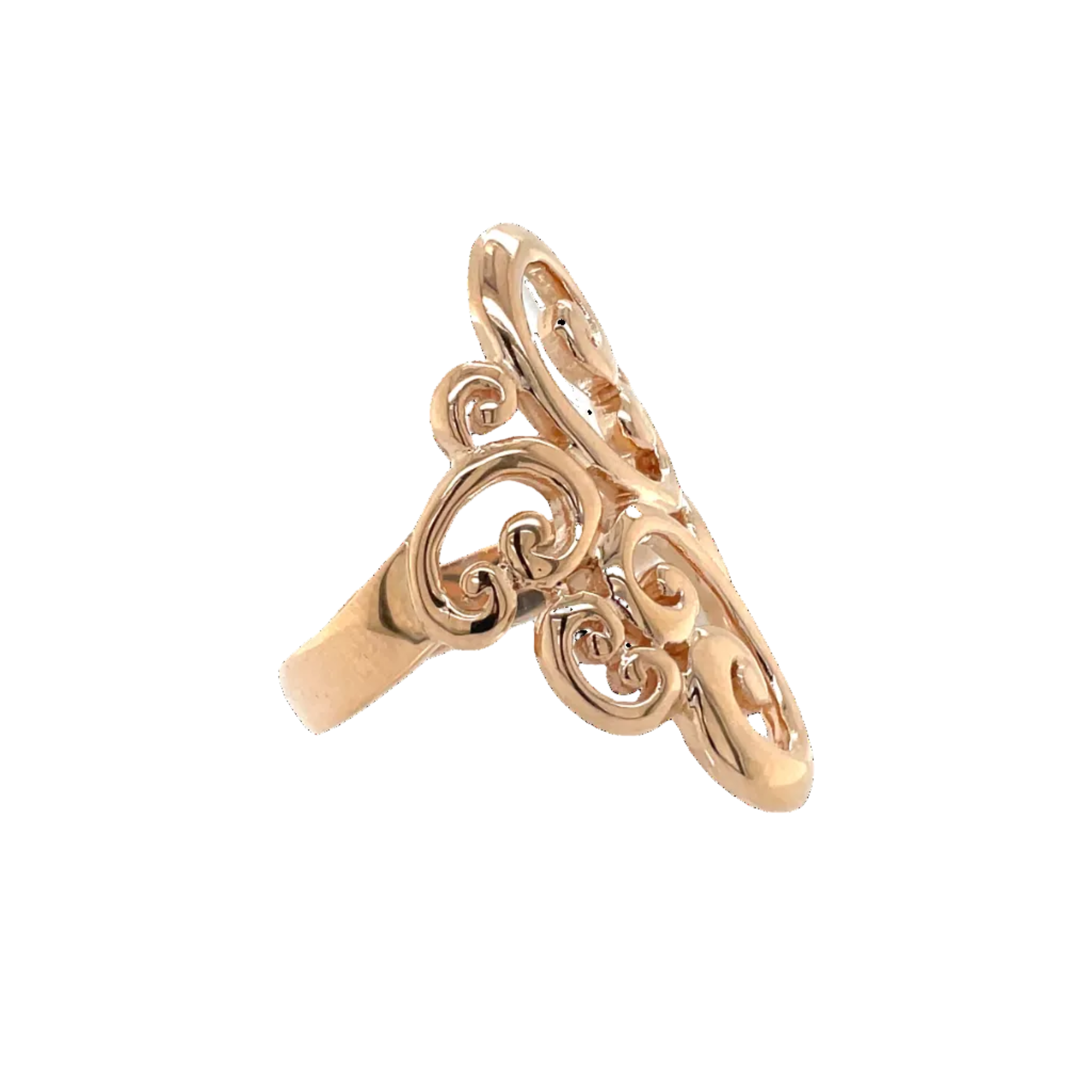 9ct Rose Gold Custom Made Fleur Pattern Ring