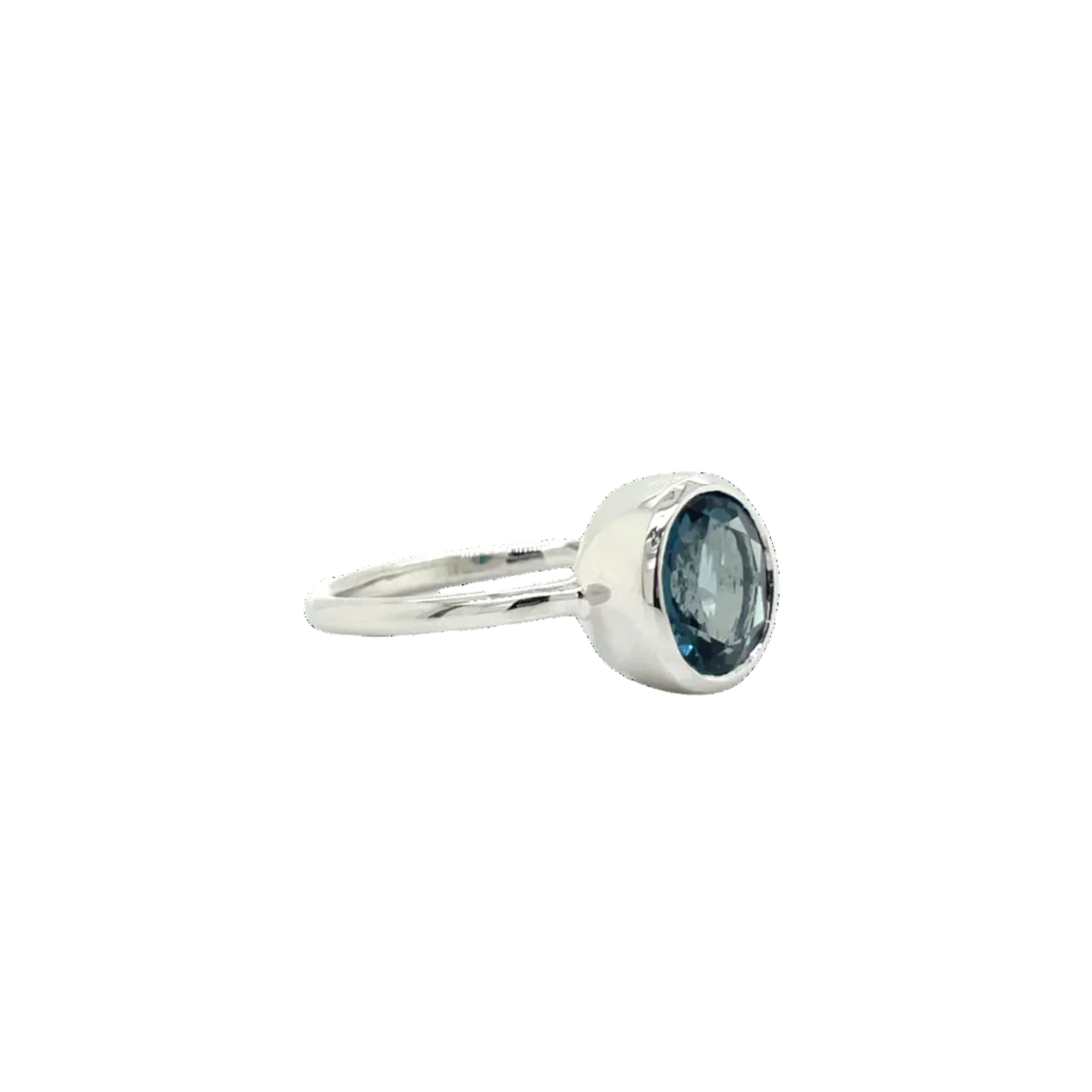 Sterling Silver Oval London Blue Topaz Dress Ring