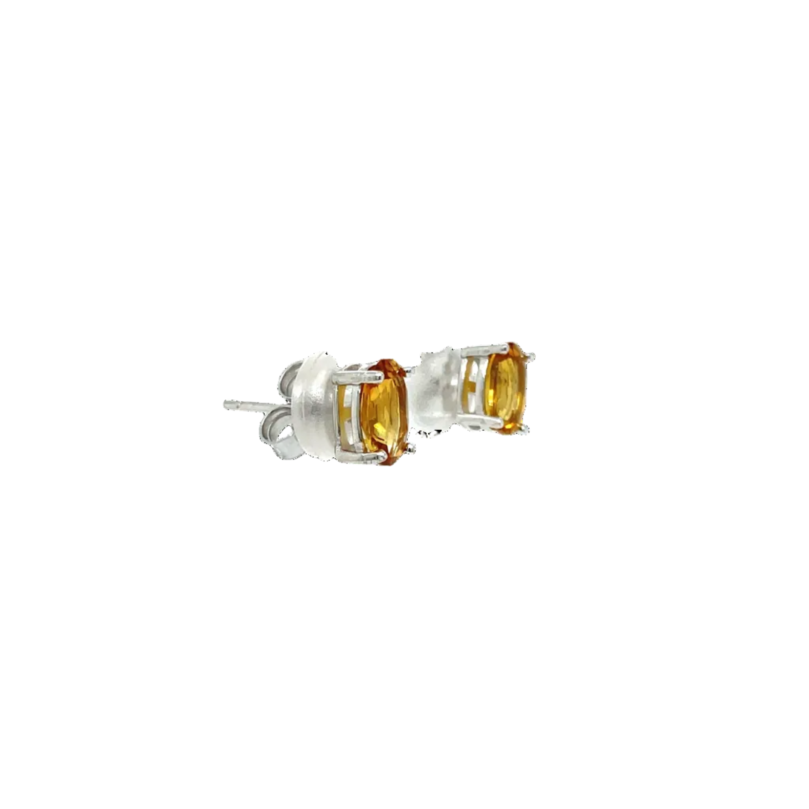 Sterling Silver Citrine Stud Earrings