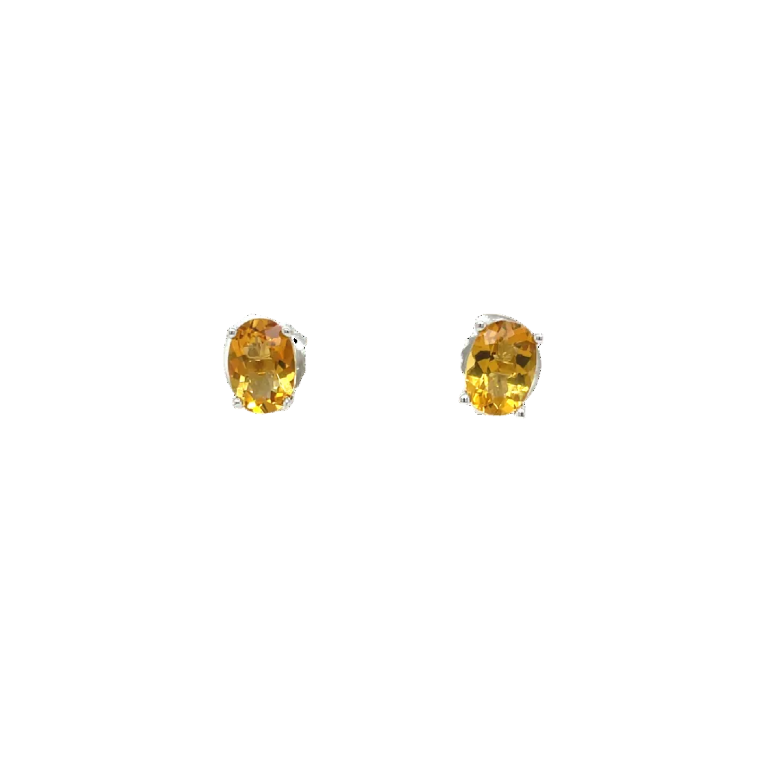 Sterling Silver Citrine Stud Earrings