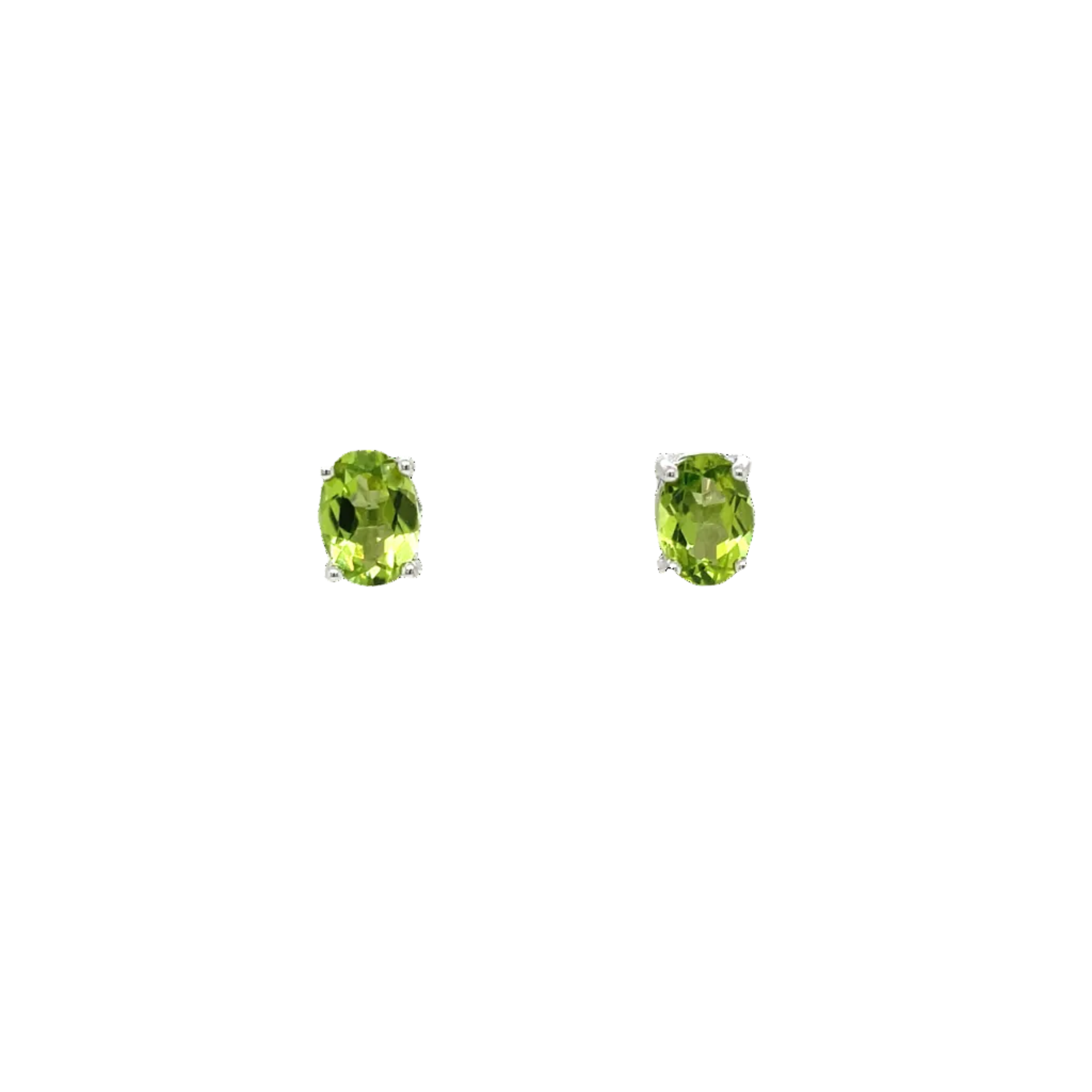 Sterling Silver Peridot Stud Earrings