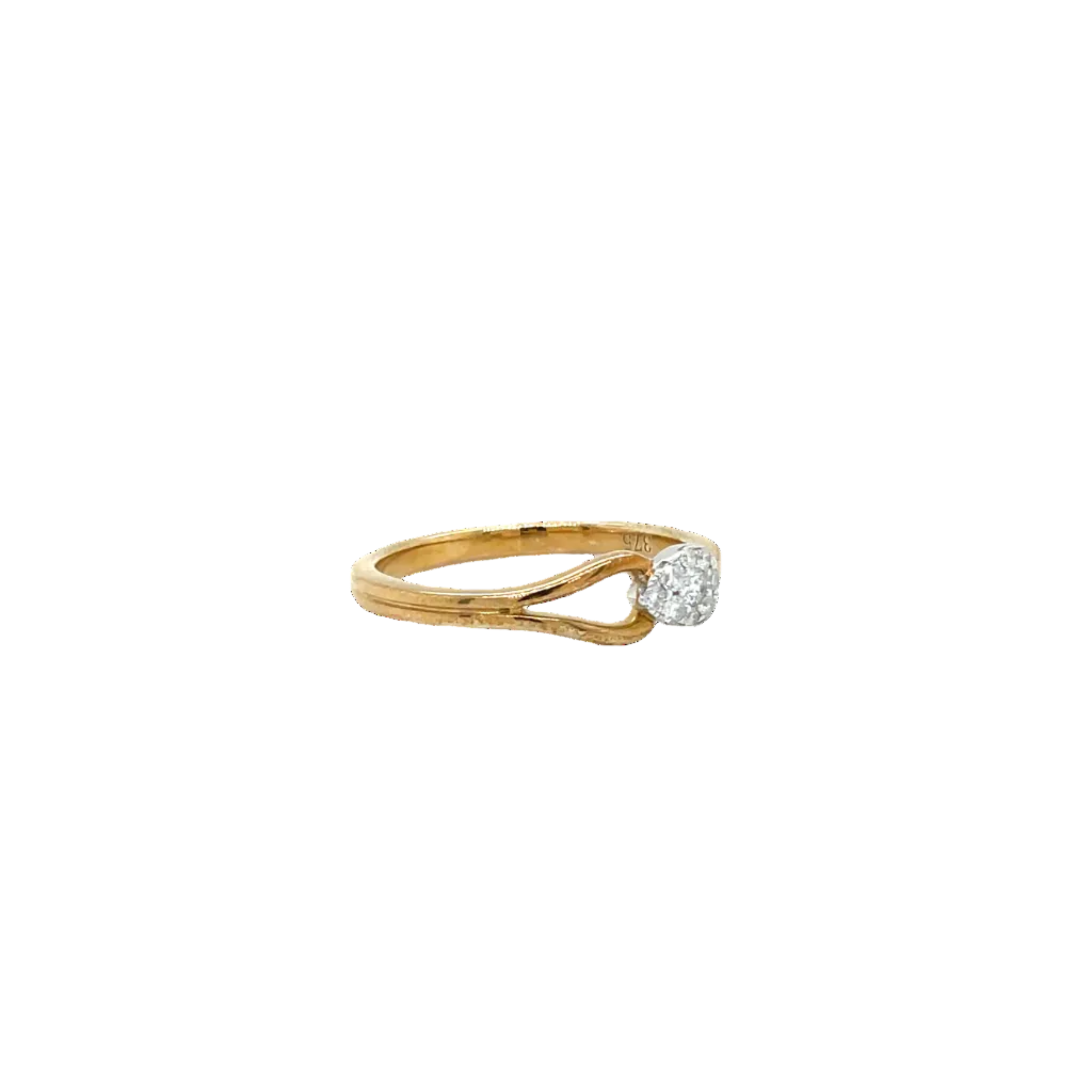 9ct Yellow Gold Natural Diamond Loop Dress Ring