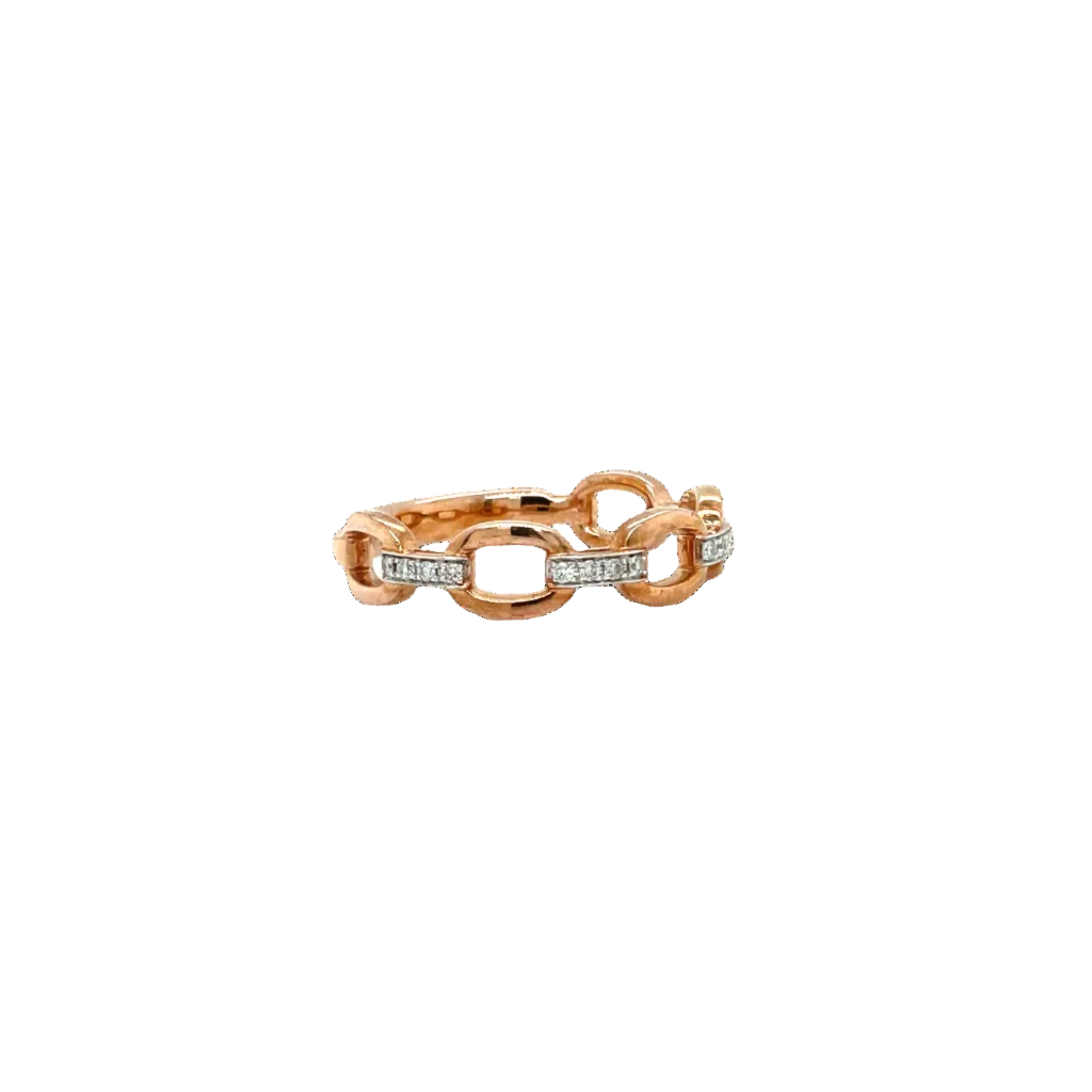 9ct Rose Gold Open Link Natural Diamond Dress Ring