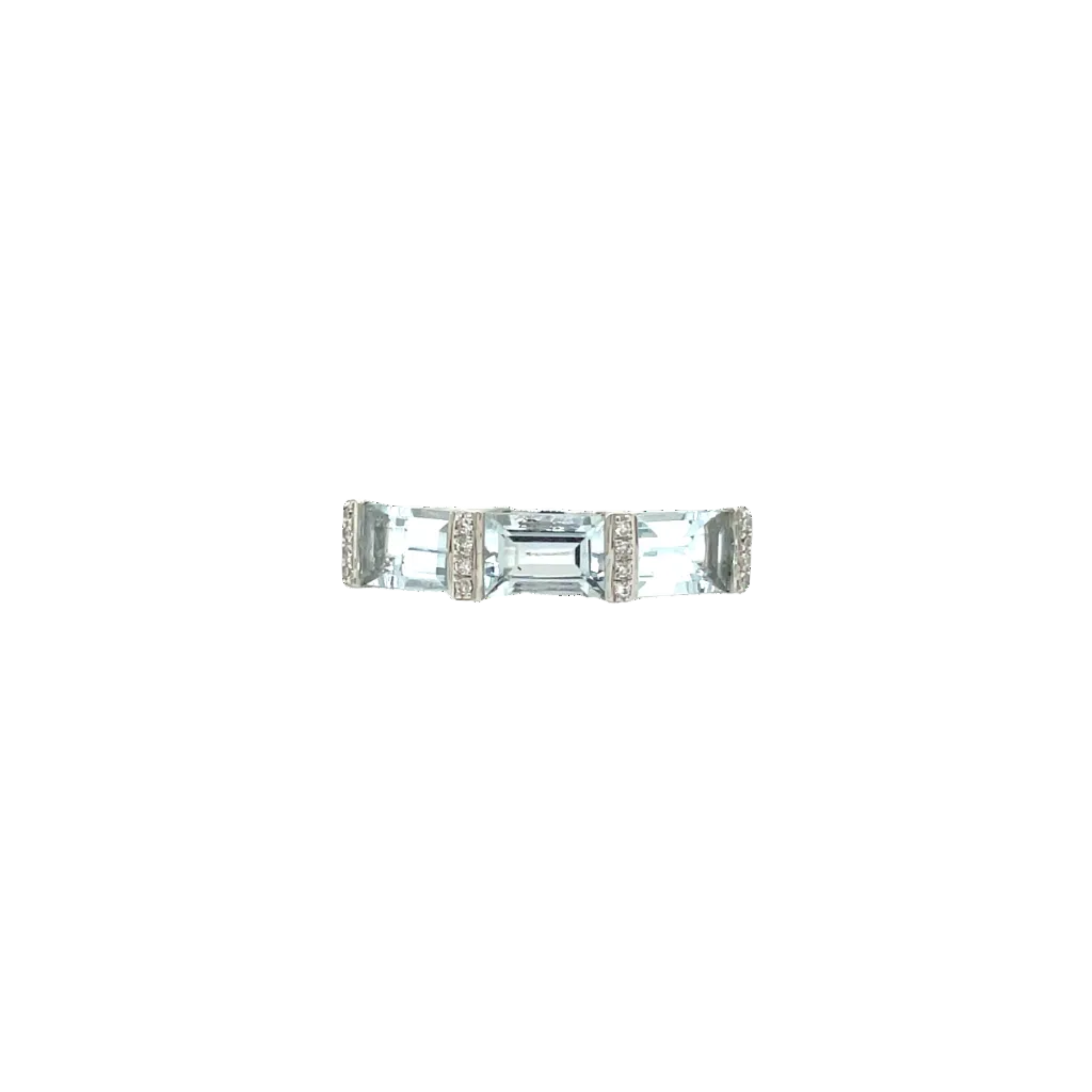 9ct White Gold Aquamarine and Natural Diamond Dress Ring