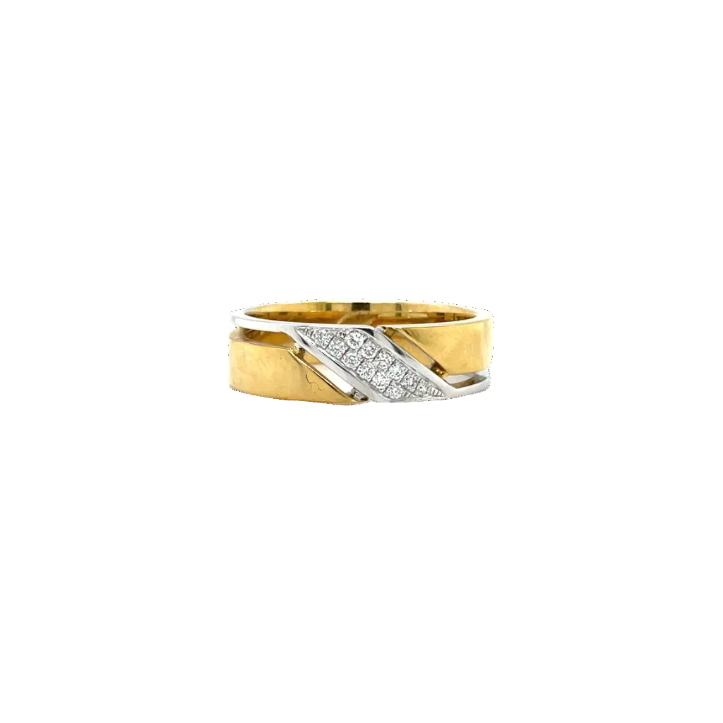 9ct Two-Toned Natural Diamond Pave Set Band