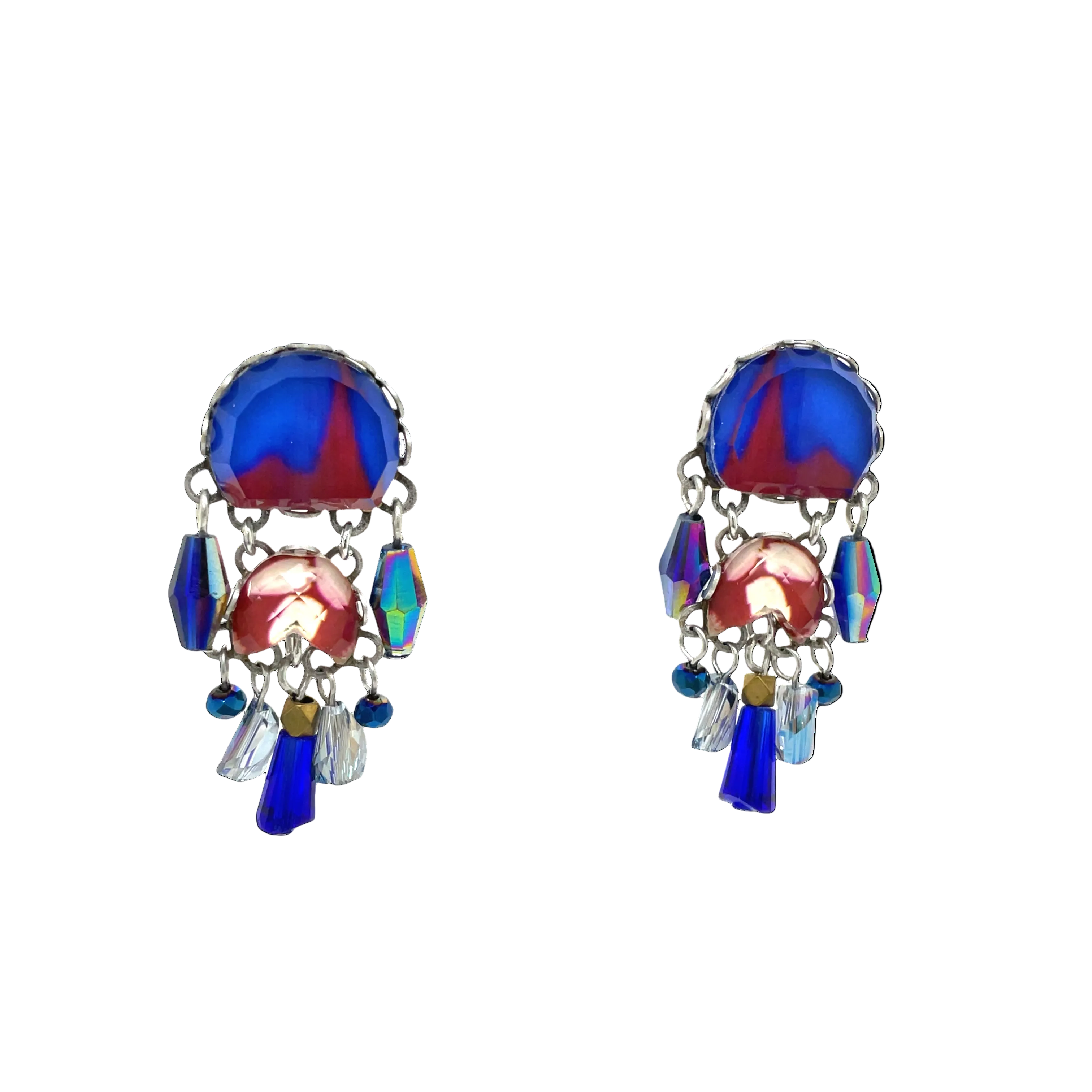 Handcrafted Fabric and Bead Earrings