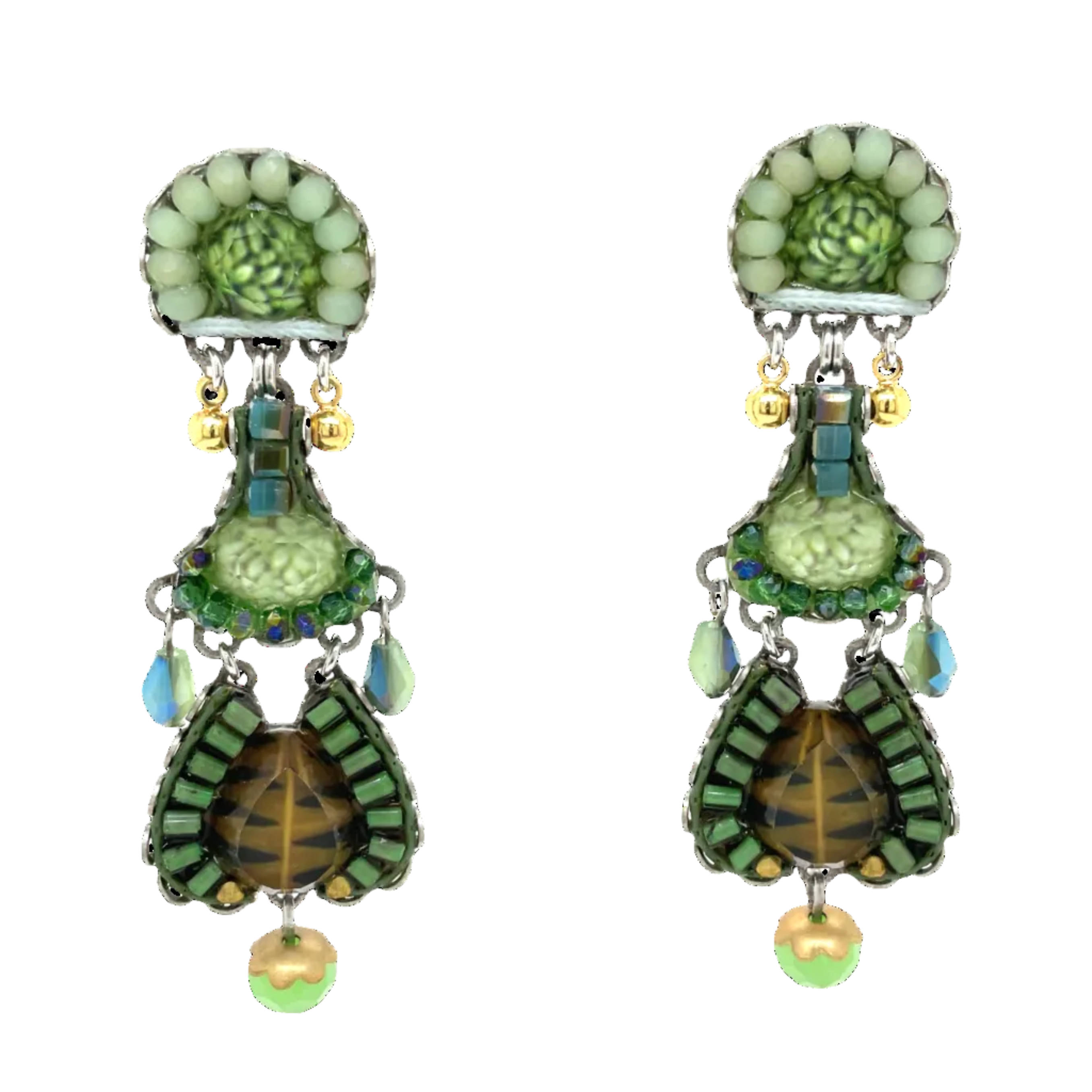 Handcrafted Fabric and Bead Earrings