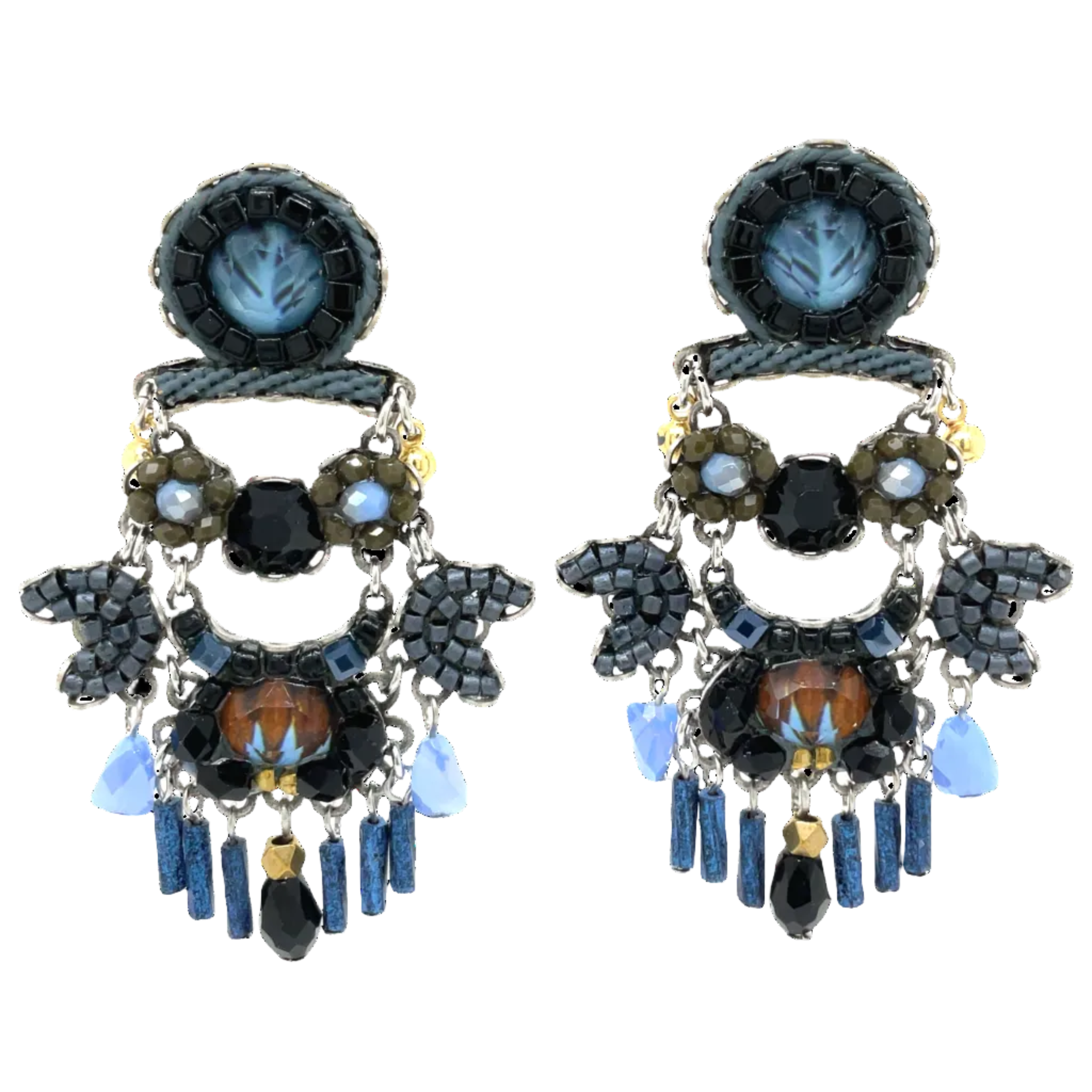 Handcrafted Fabric and Bead Earrings