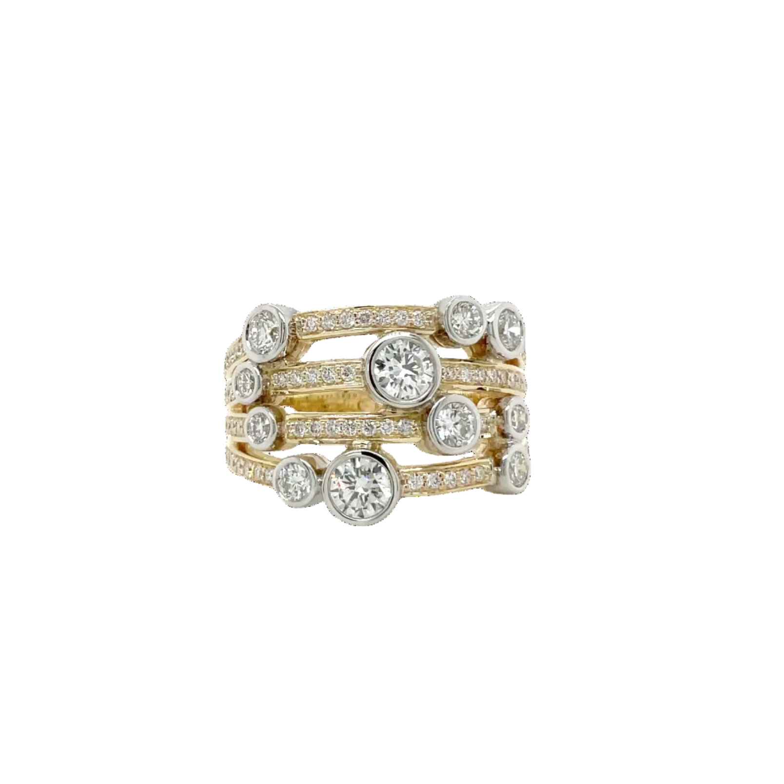 9ct Yellow and White Gold Lab-Grown Diamond Ring