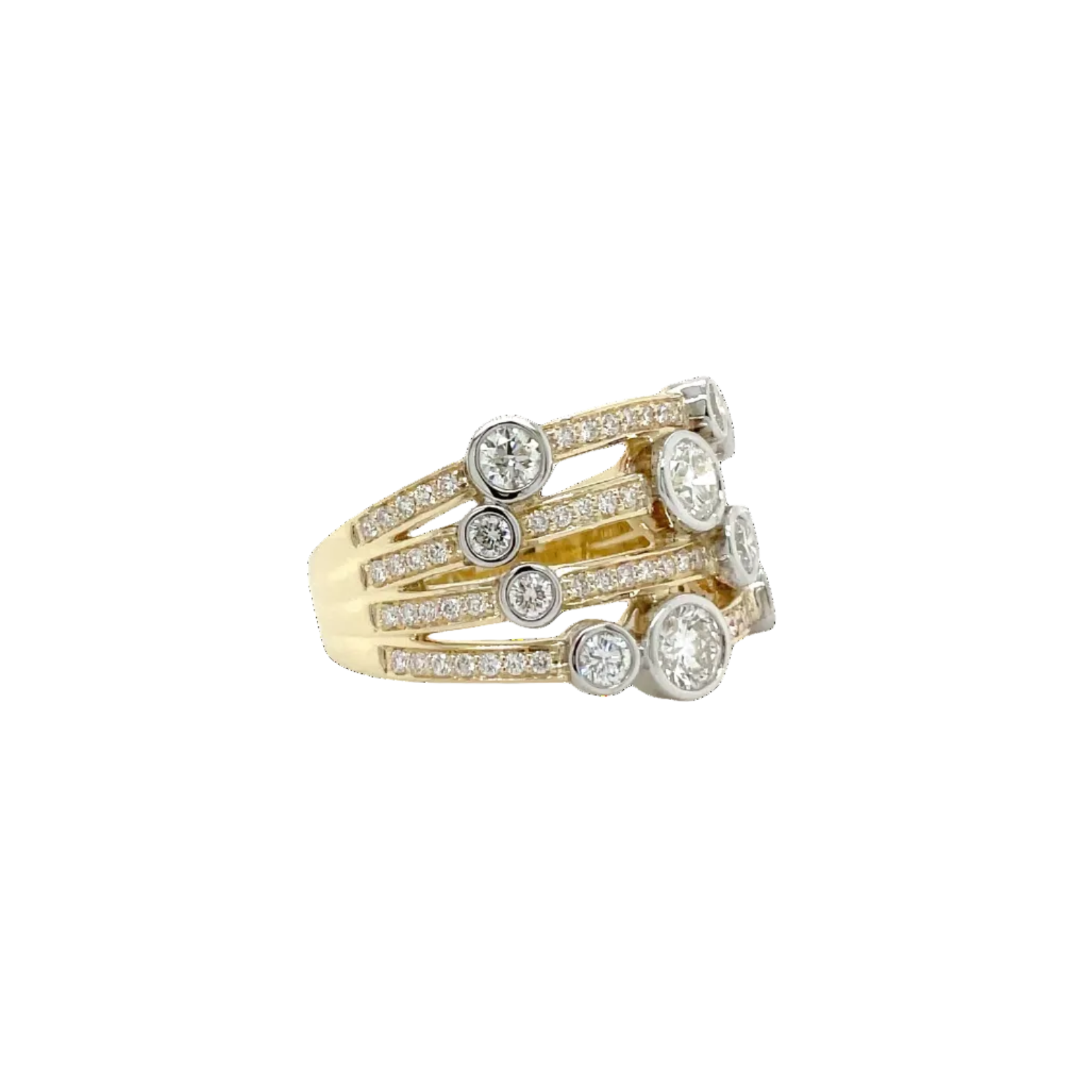 9ct Yellow and White Gold Lab-Grown Diamond Ring