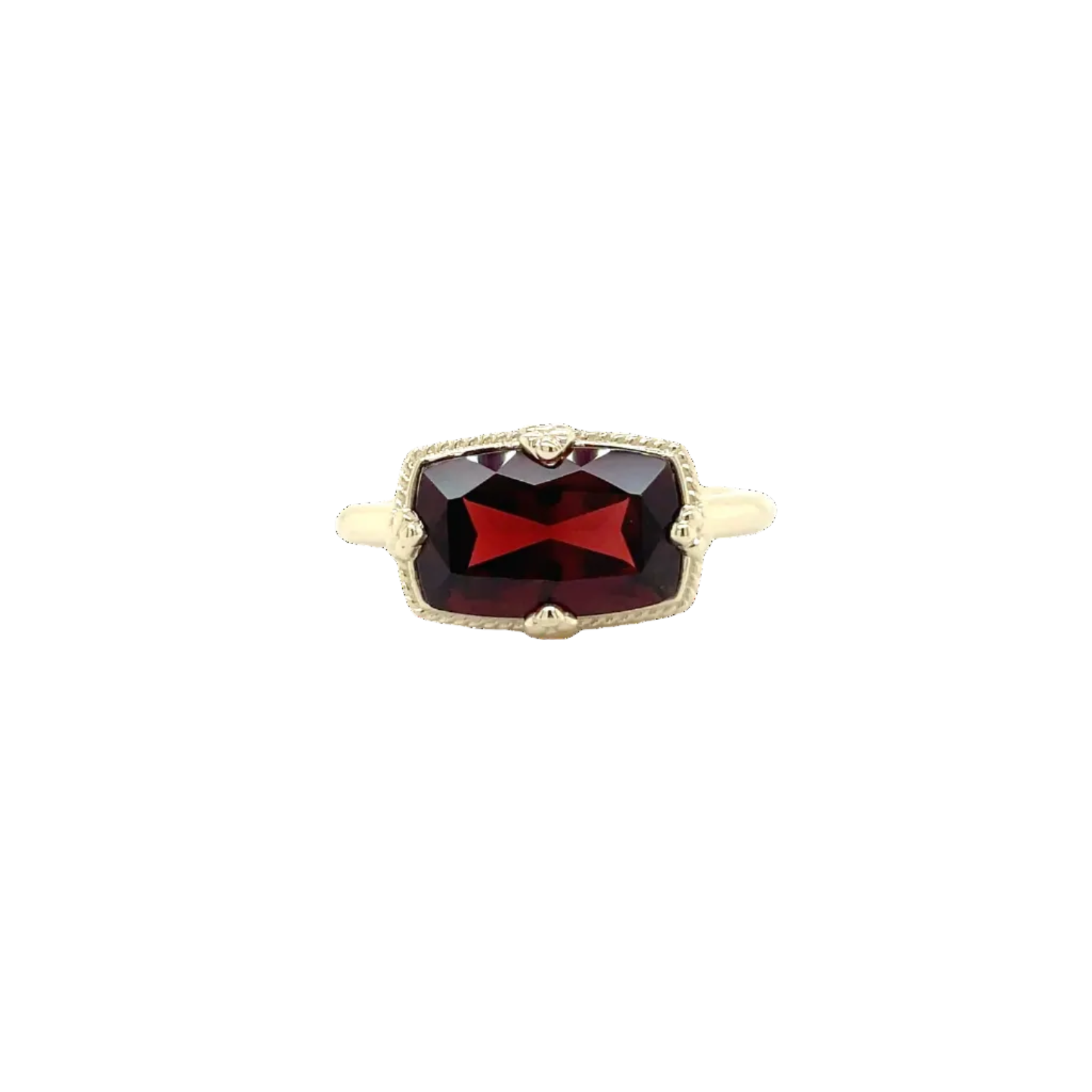 9ct Yellow Gold Cushion Cut Garnet Ring