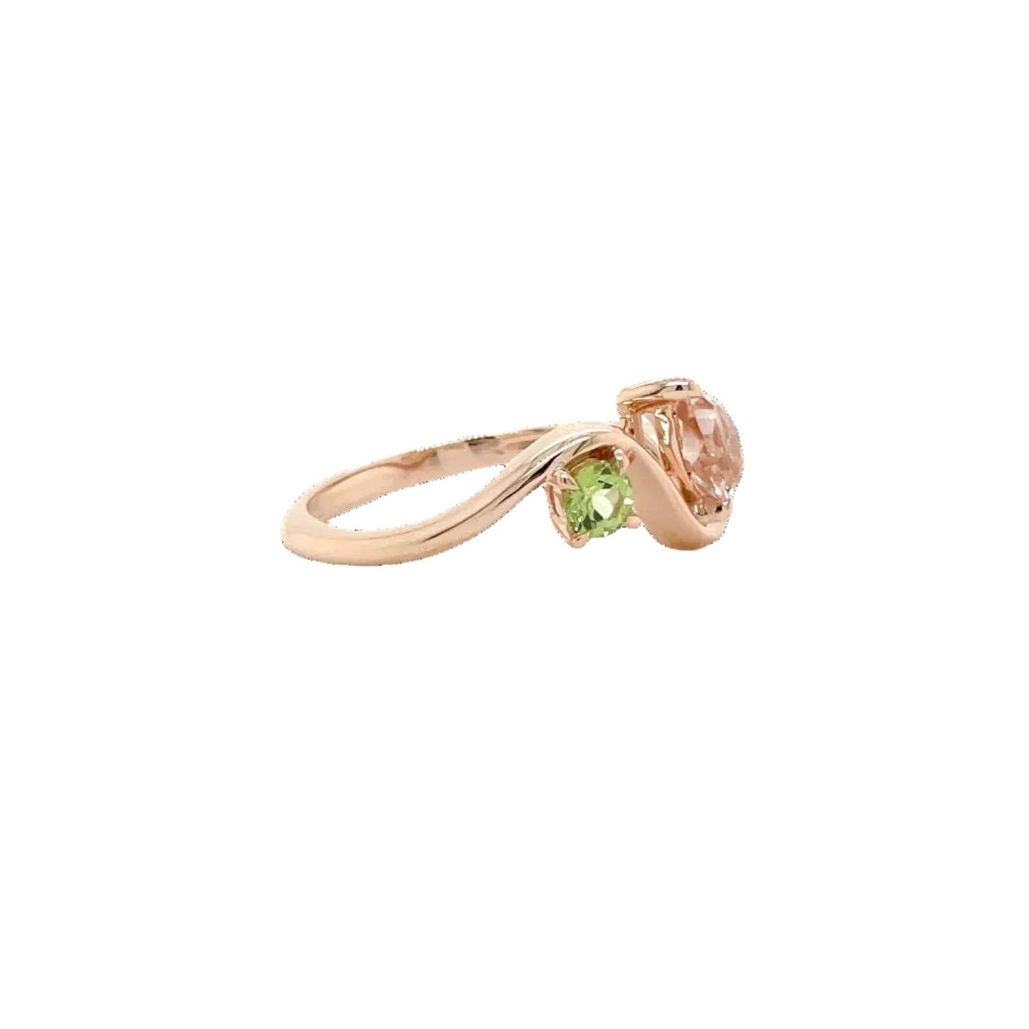 9ct Rose Gold Morganite and Peridot Dress Ring