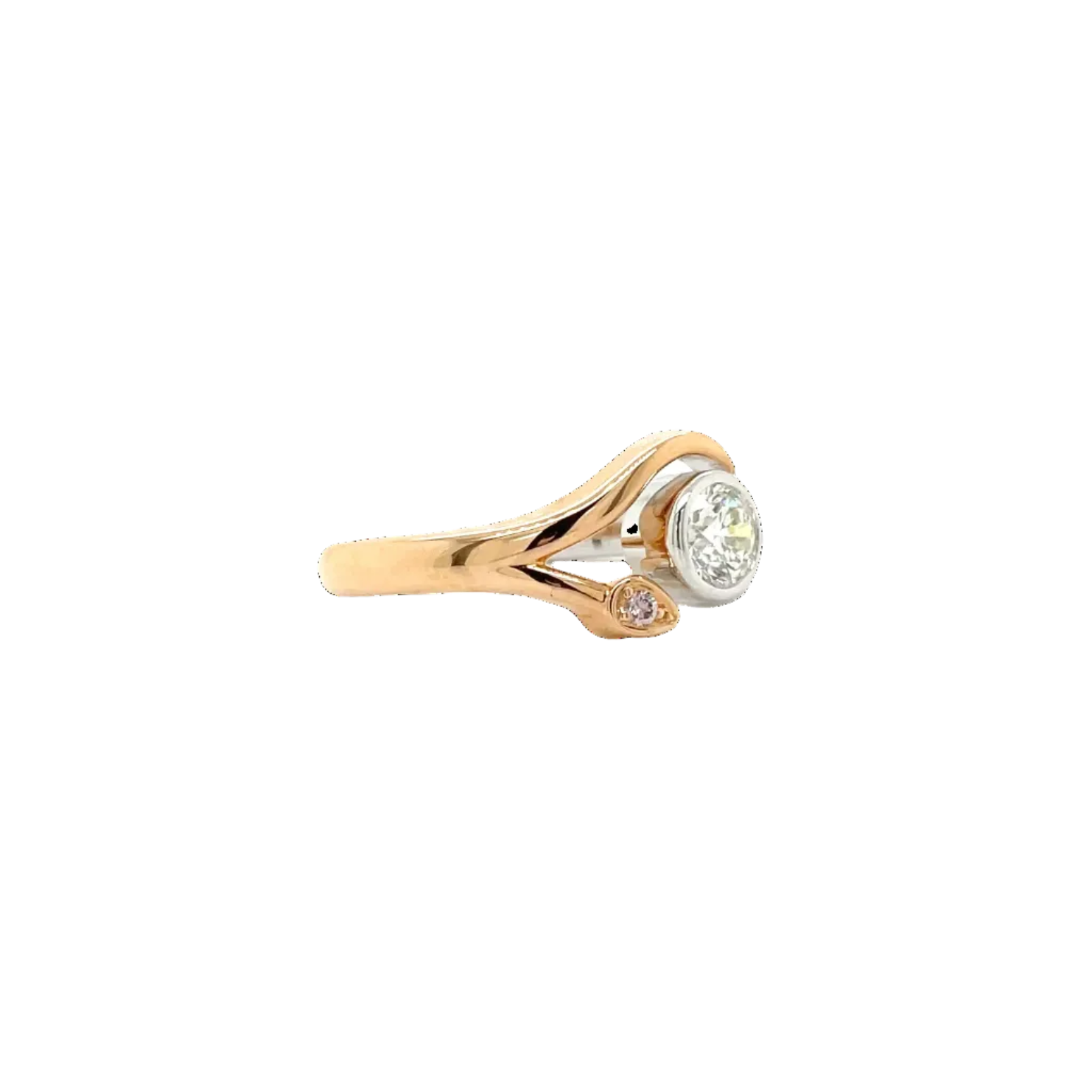 18ct Two-Toned Natural Pink and White Diamond Hug Ring