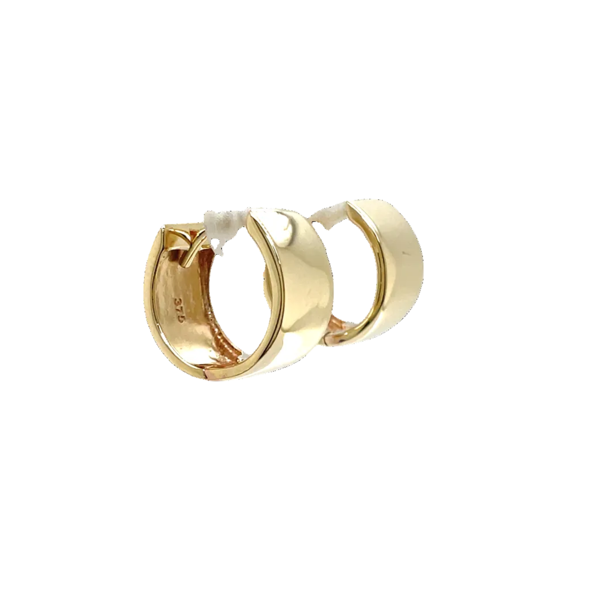 9ct Yellow Gold Wide Huggies