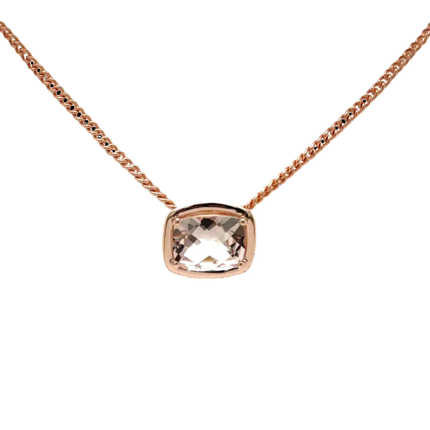 9ct Rose Gold Morganite Slider Pendant