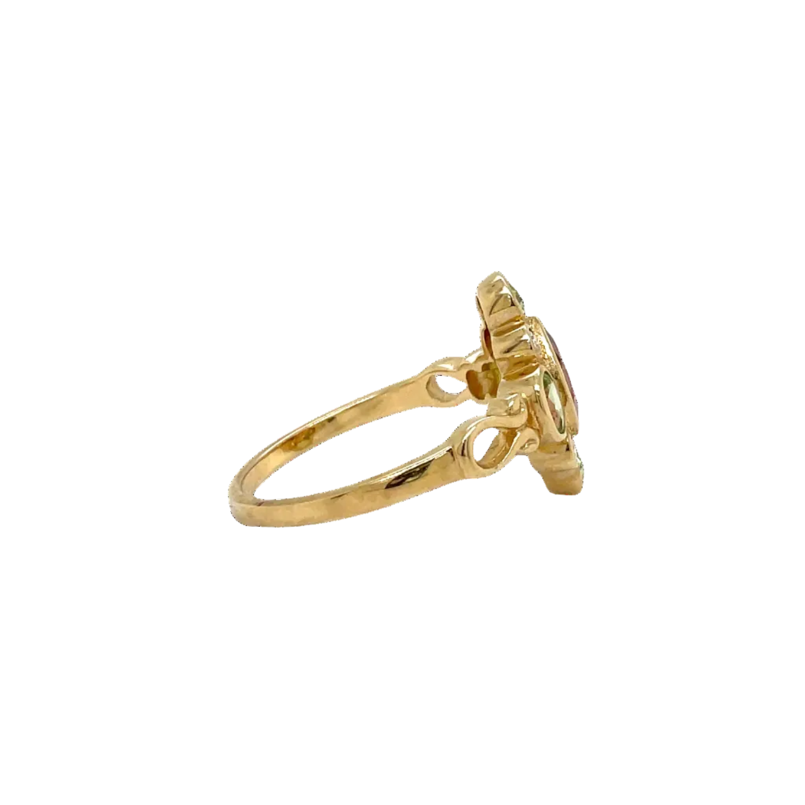9ct Yellow Gold Multi-Coloured Cluster Dress Ring