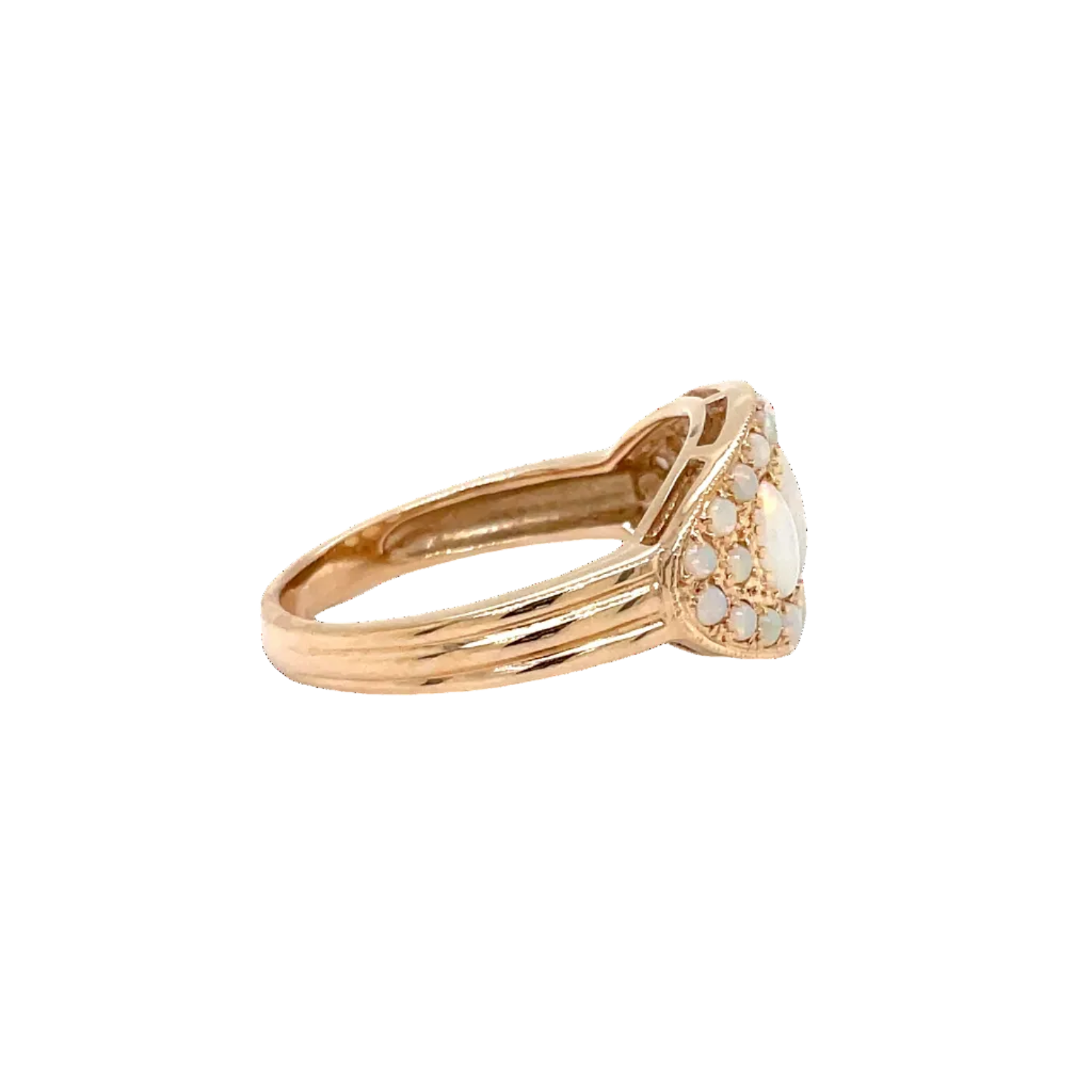 9ct Rose Gold Multi Solid White Opal Dress Ring