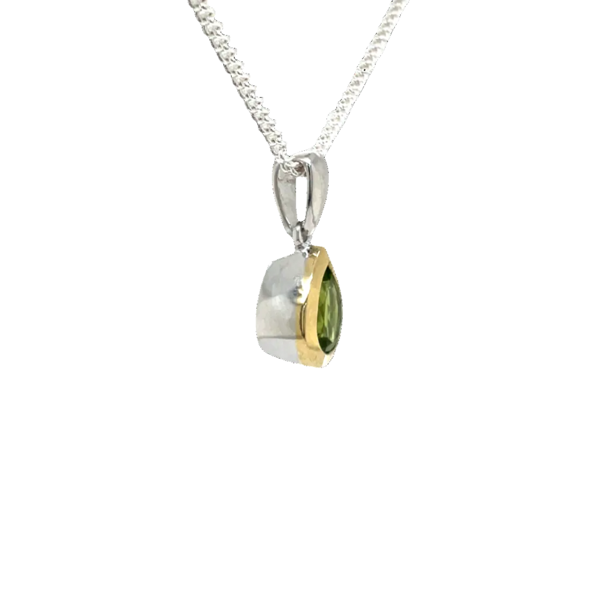 Two-Toned Pear Shape Peridot Pendant