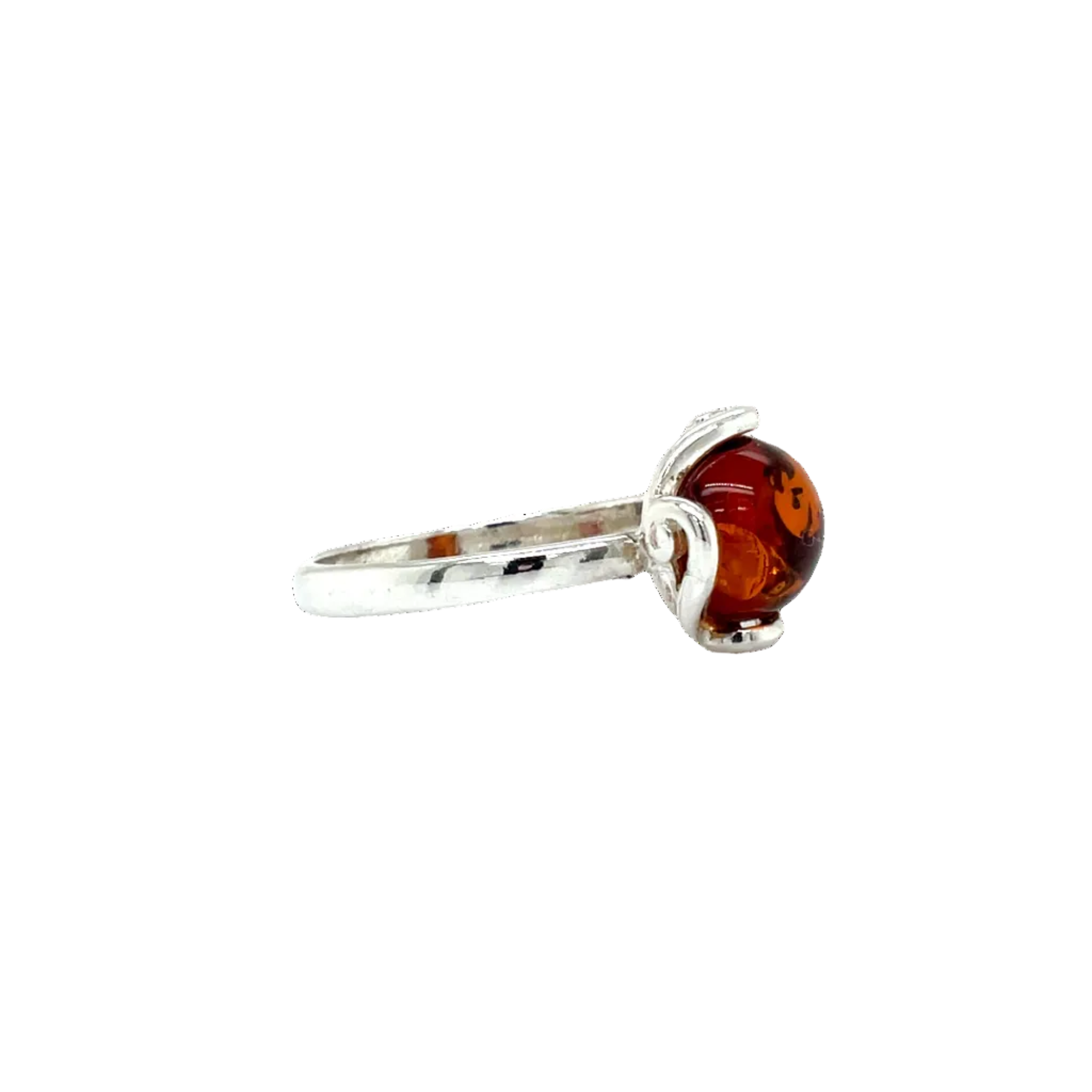 Sterling Silver Amber Swirl Dress Ring