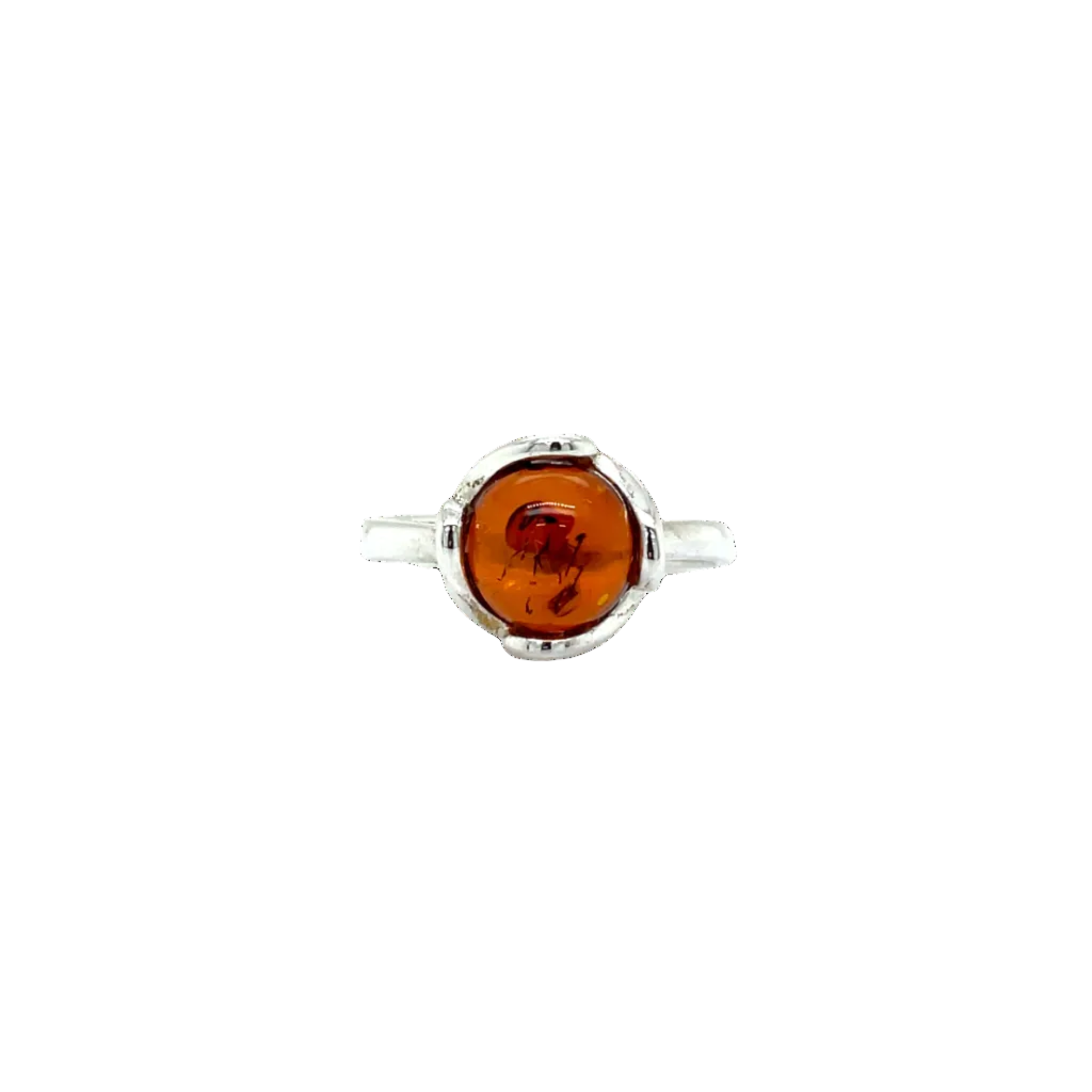 Sterling Silver Amber Swirl Dress Ring