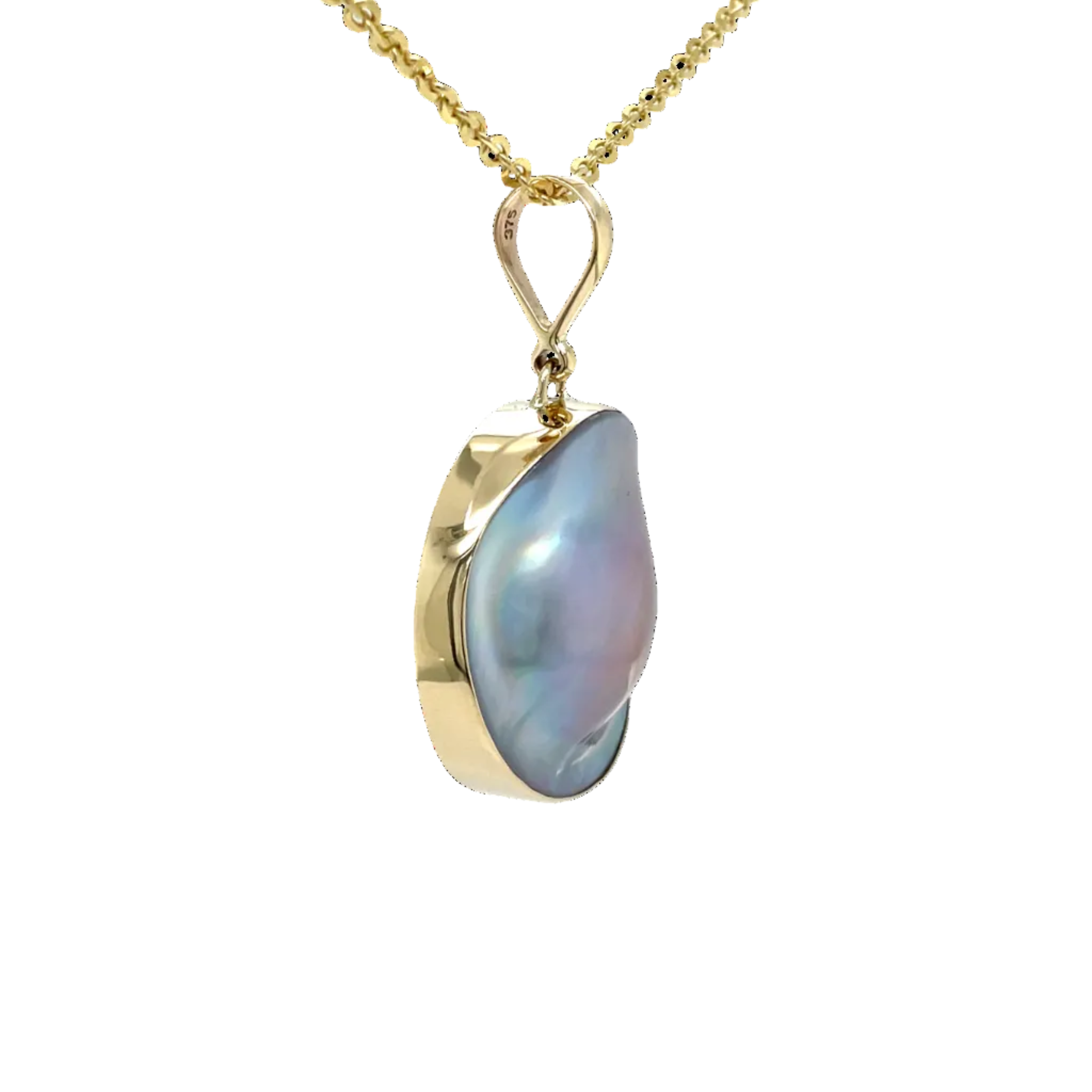 9ct Yellow Gold Blister Pearl Pendant