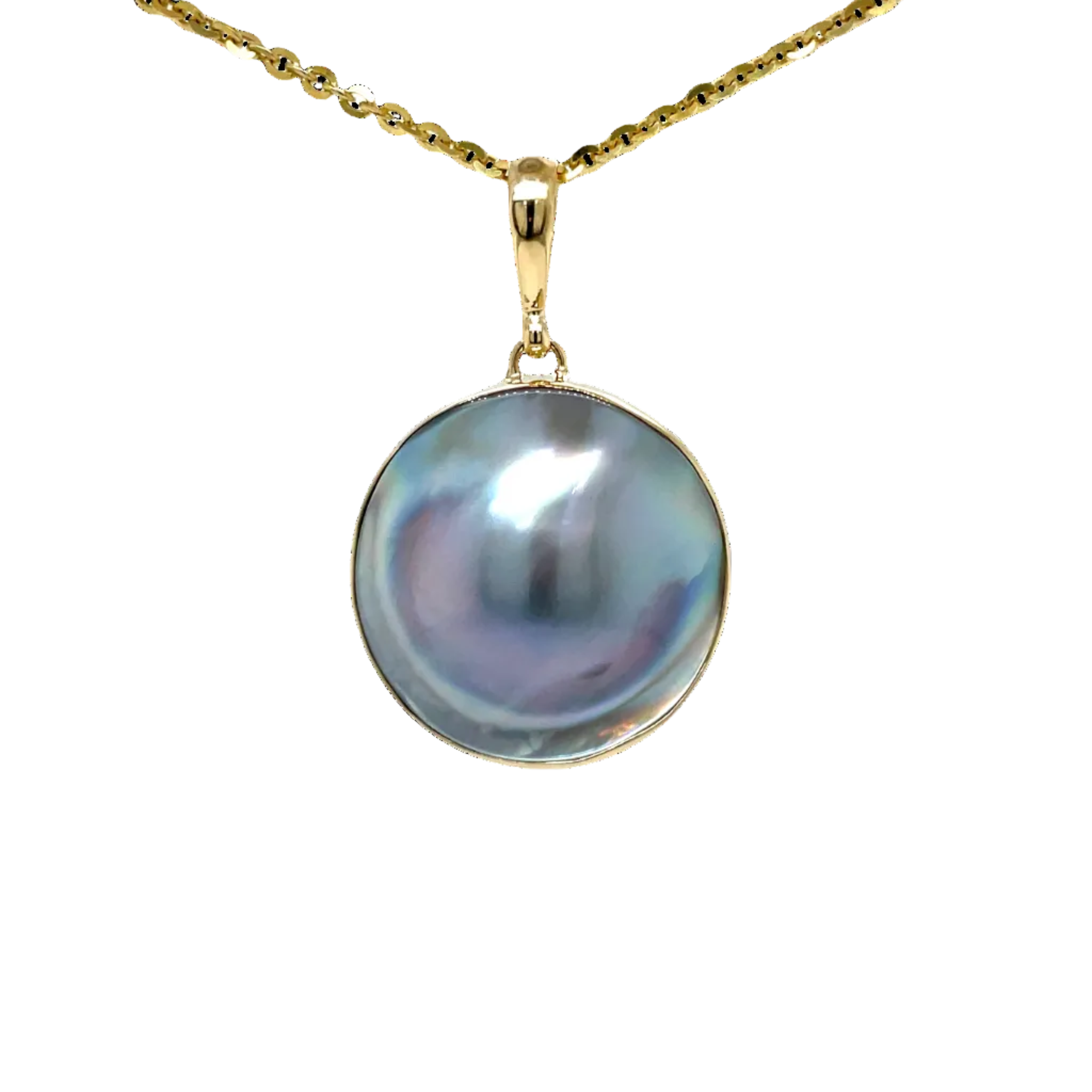 9ct Yellow Gold Blister Pearl Pendant