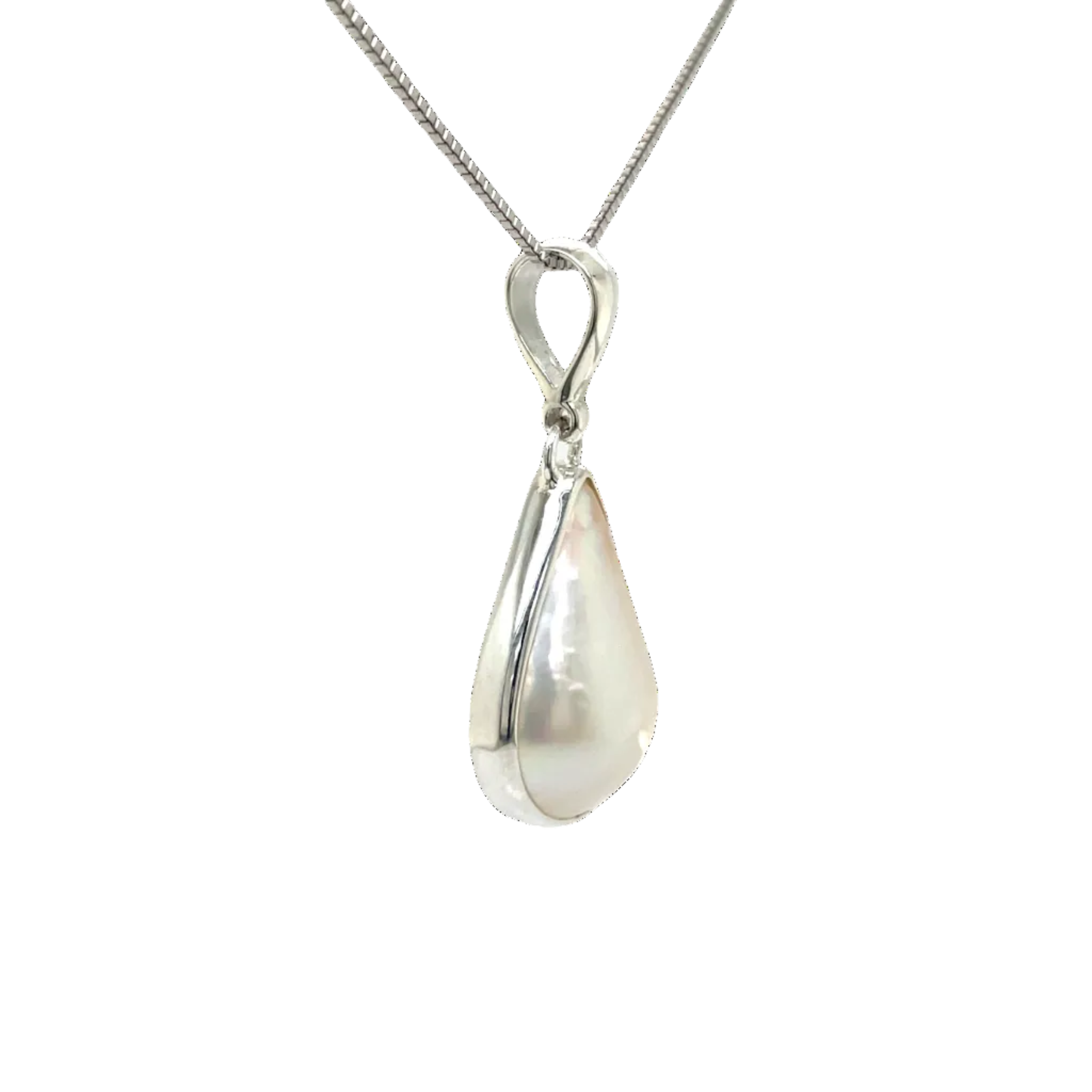 Sterling Silver Mabe Pearl Teardrop Pendant