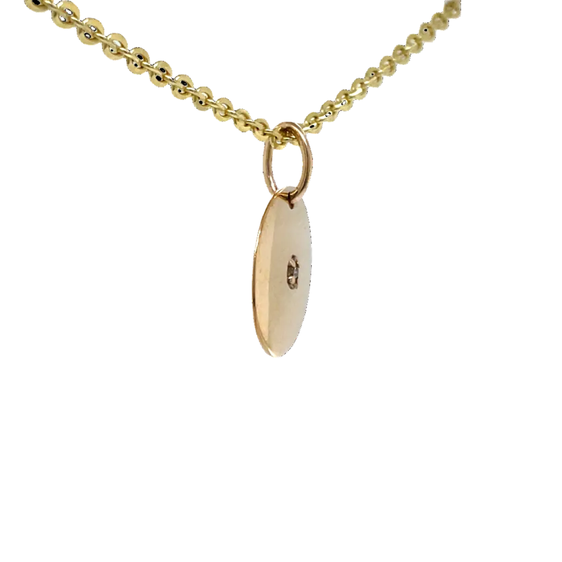 9ct Yellow Gold Natural Diamond Disc Pendant
